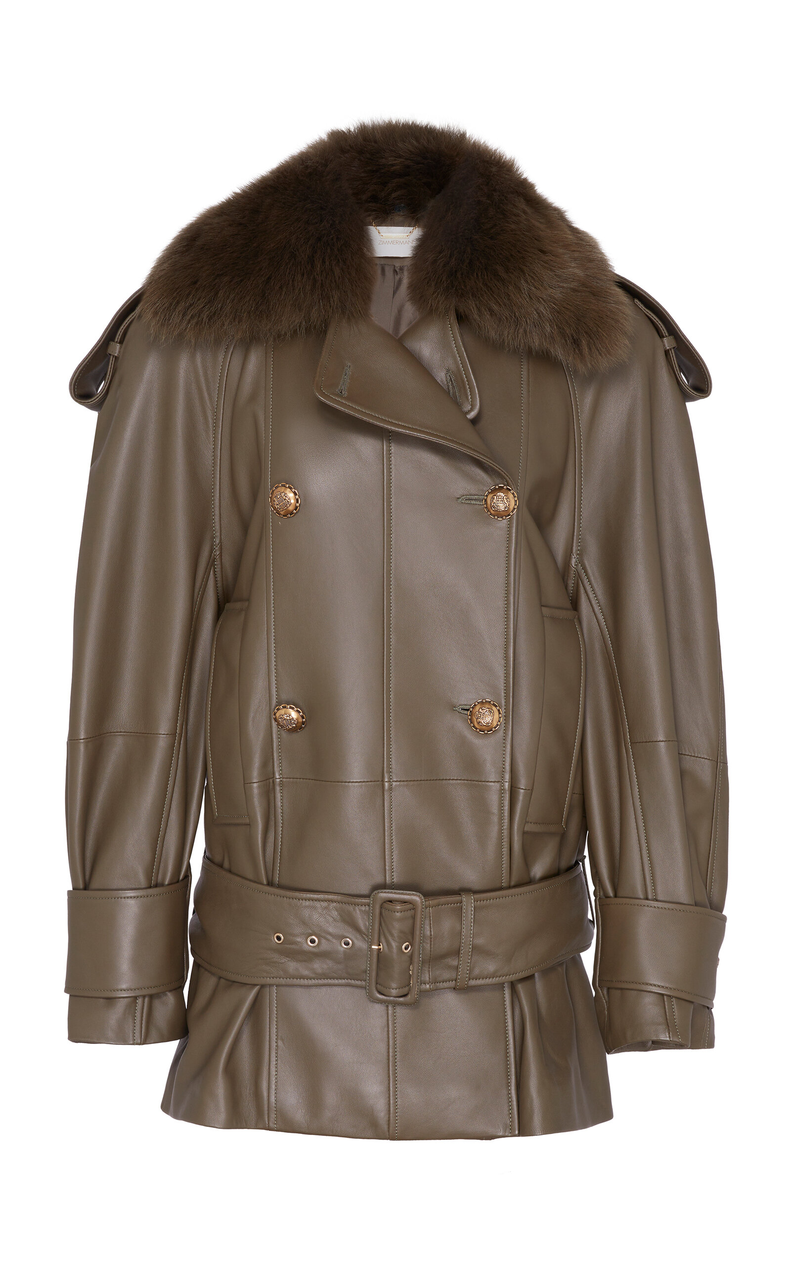 Zimmermann Hypnotic Leather Short Trench