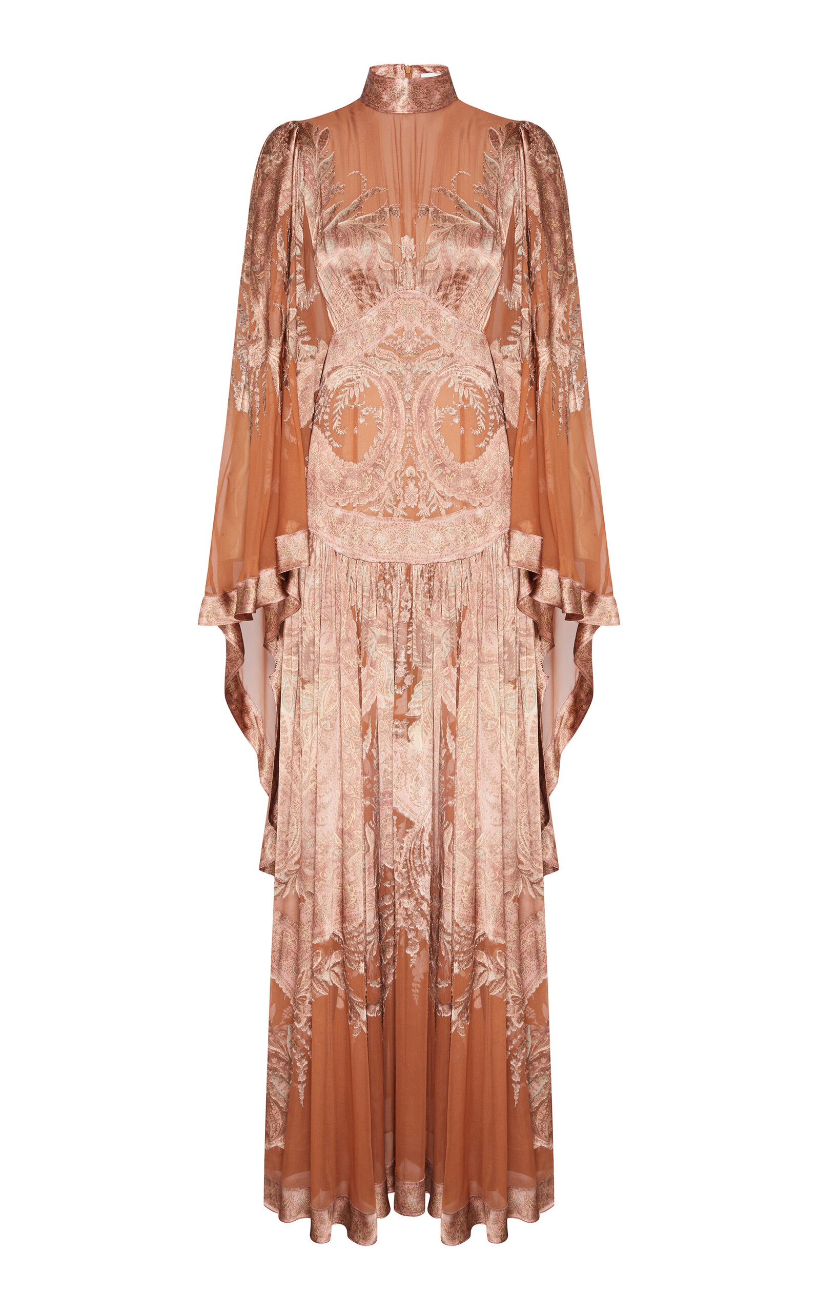 Zimmermann Memento Burnout Dress In Tan