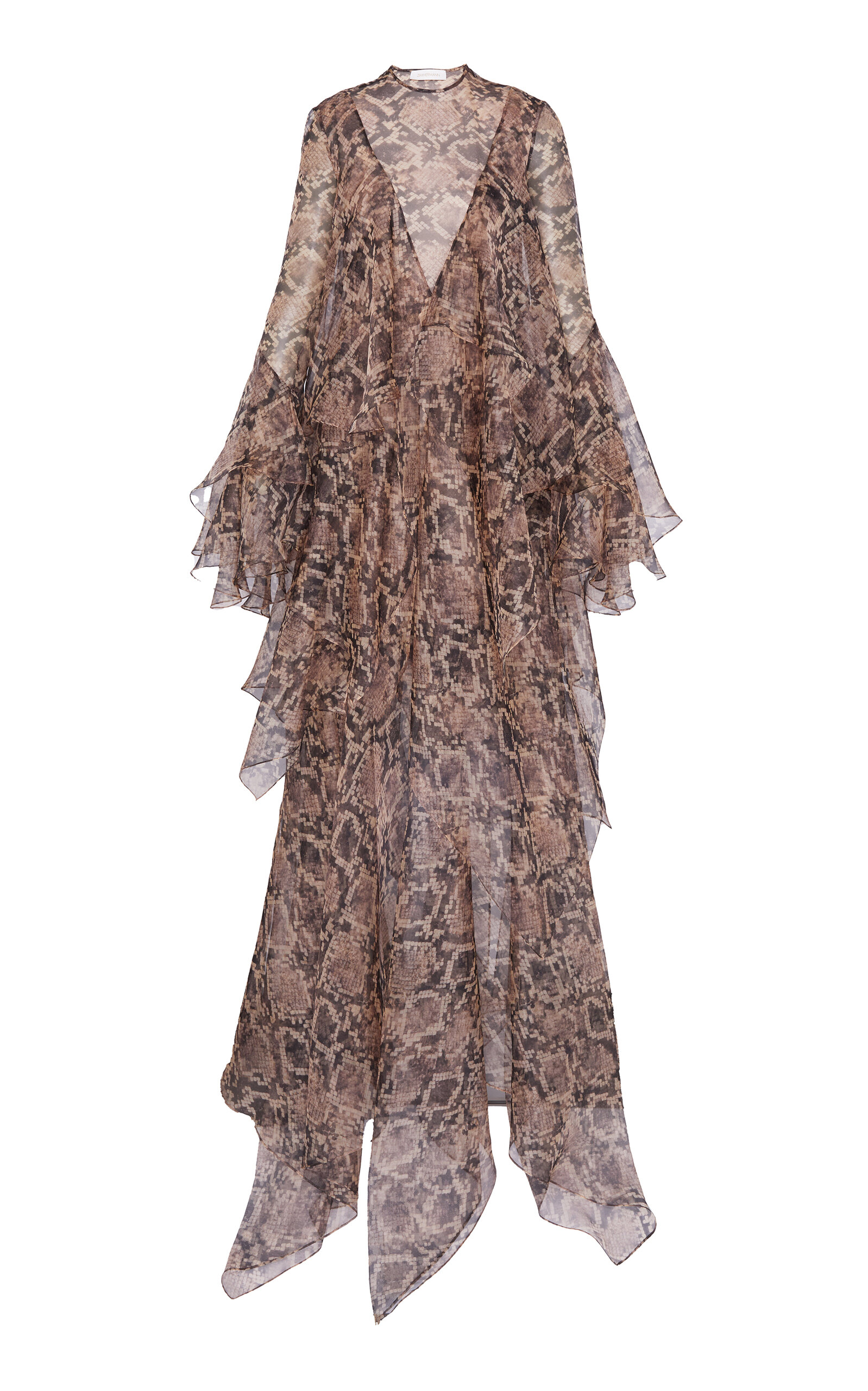 Zimmermann Hypnotic Cascading Maxi Silk Dress - Multi