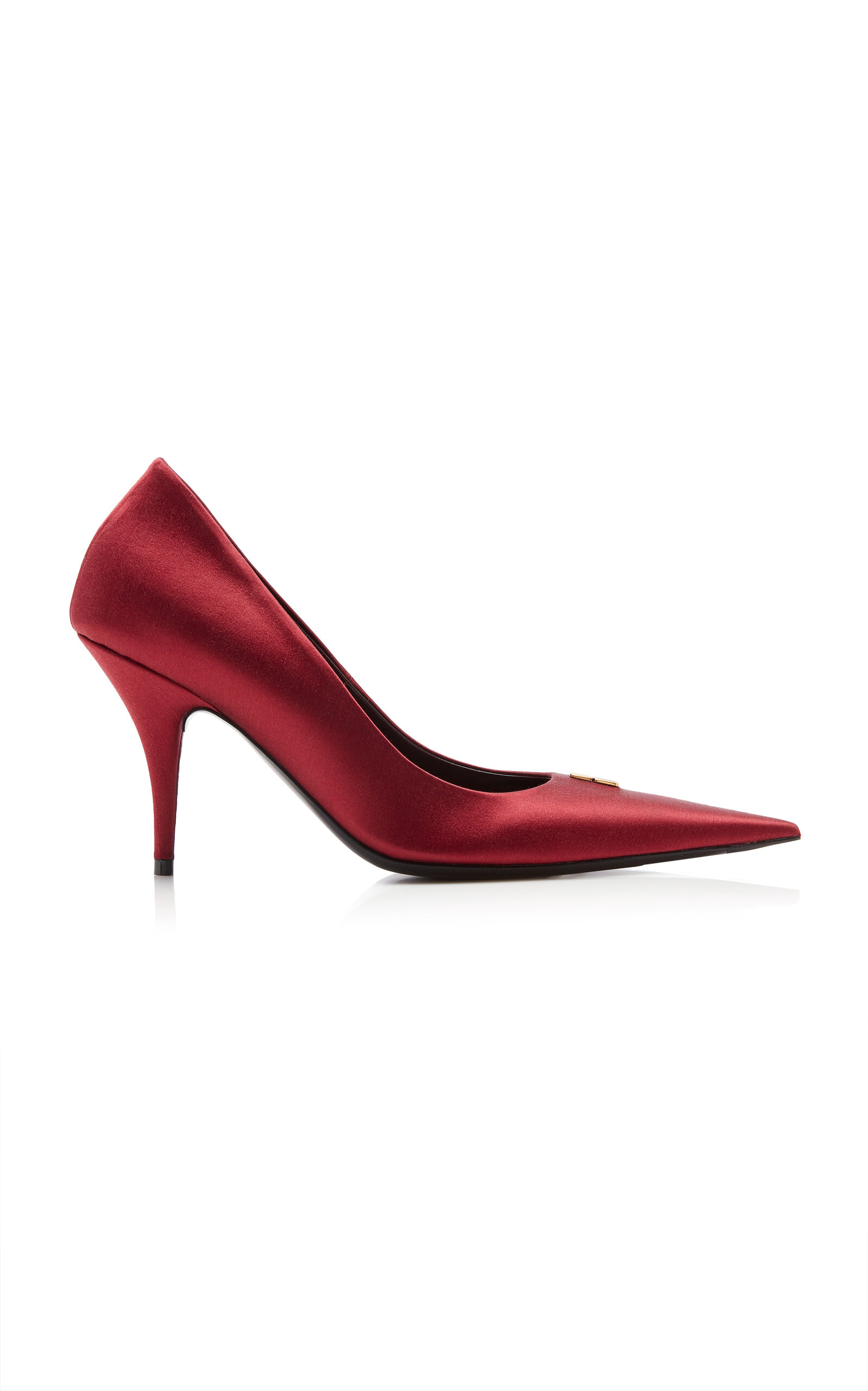 Balenciaga Avenue Bb Satin Pumps In Burgundy