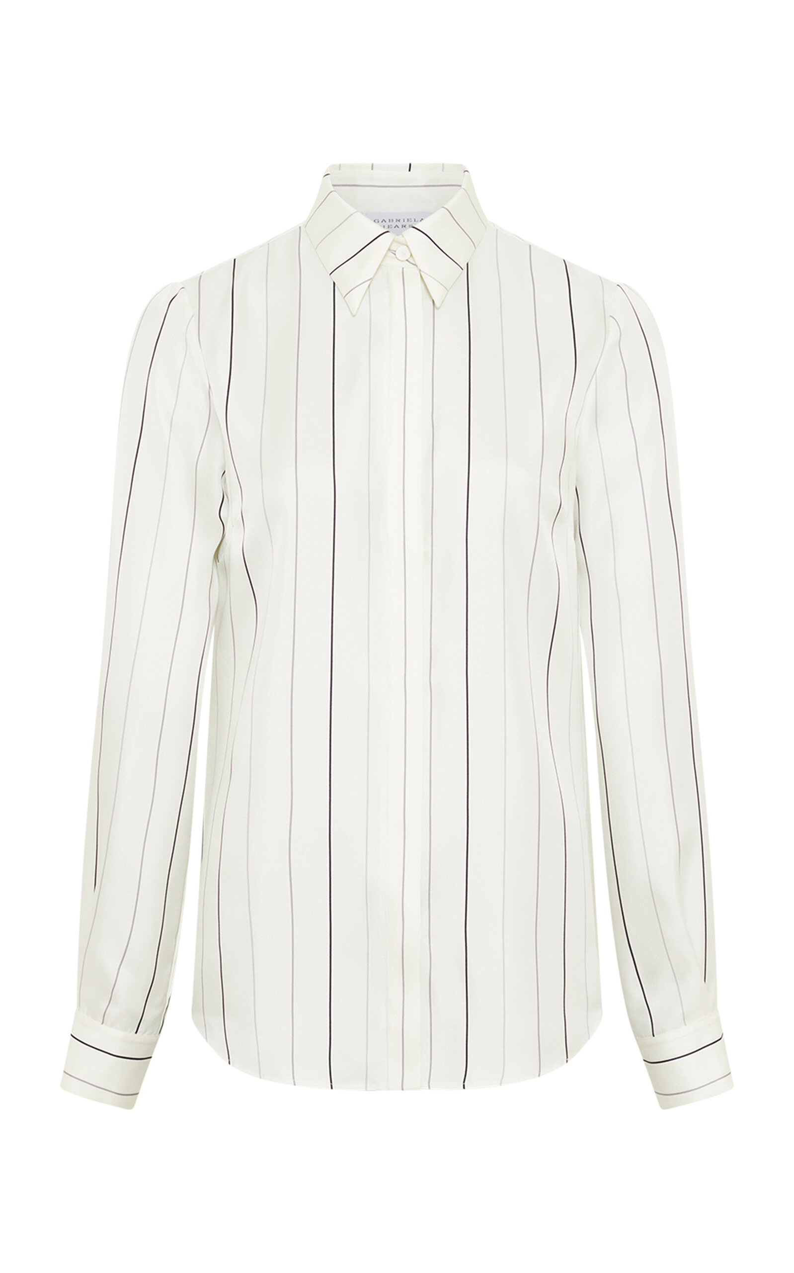 Gabriela Hearst Henri Striped Silk Blouse In Ivory