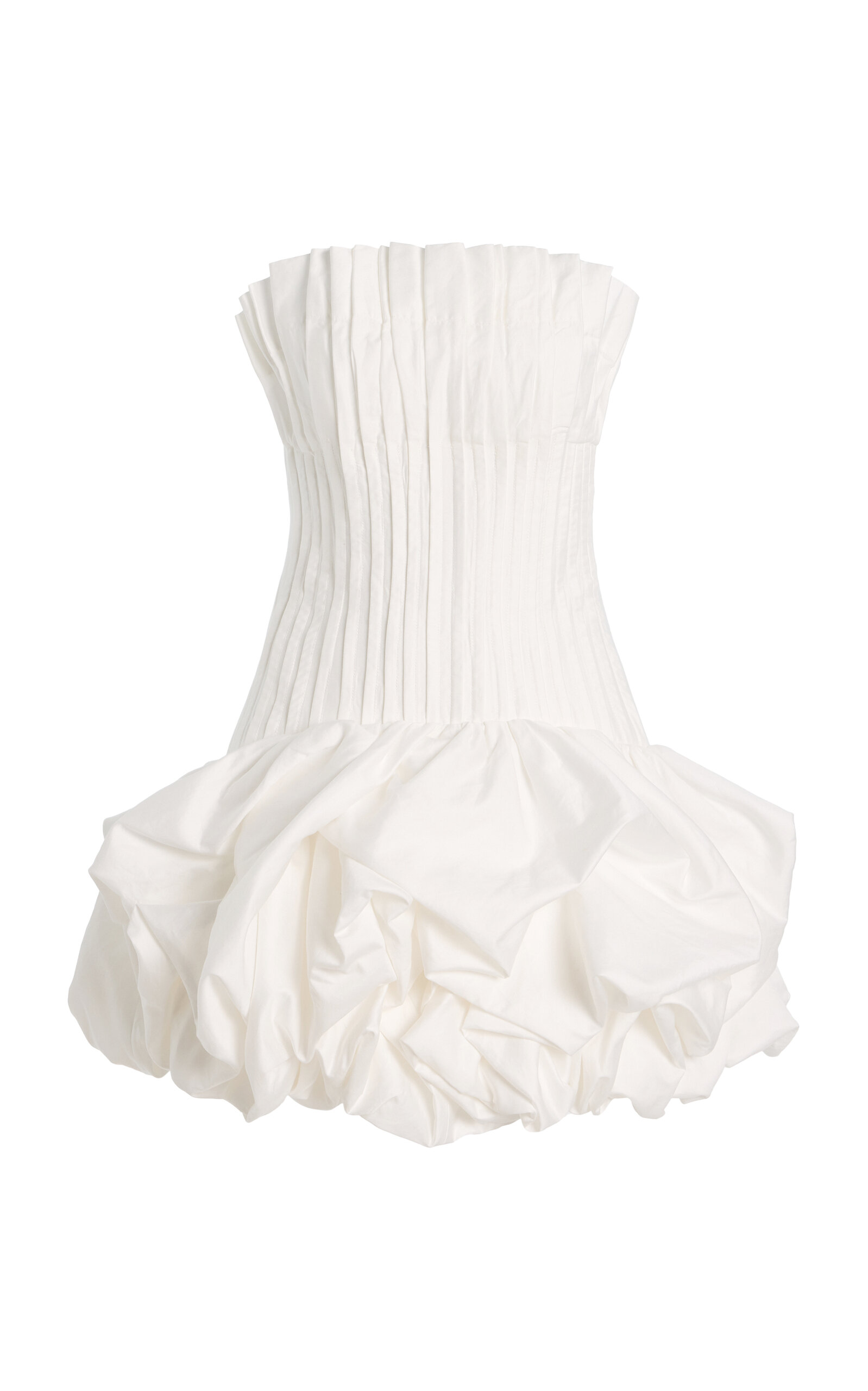 Aje Ivy Cotton Bubble-Hem Mini Dress