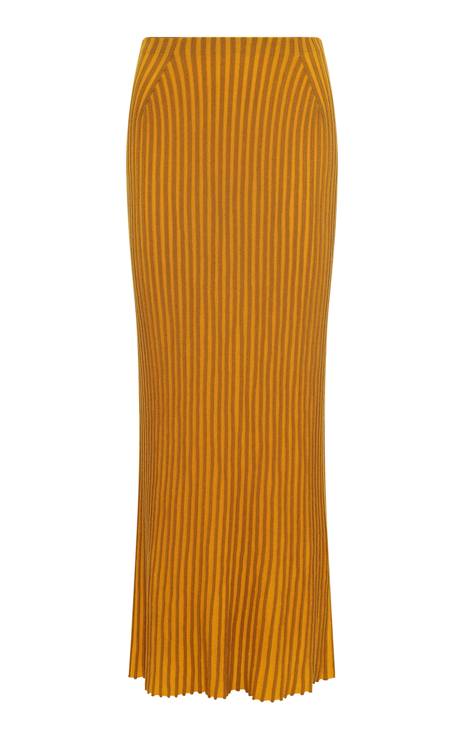 Gabriela Hearst Krause Ribbed Virgin-wool Maxi Skirt In Yellow