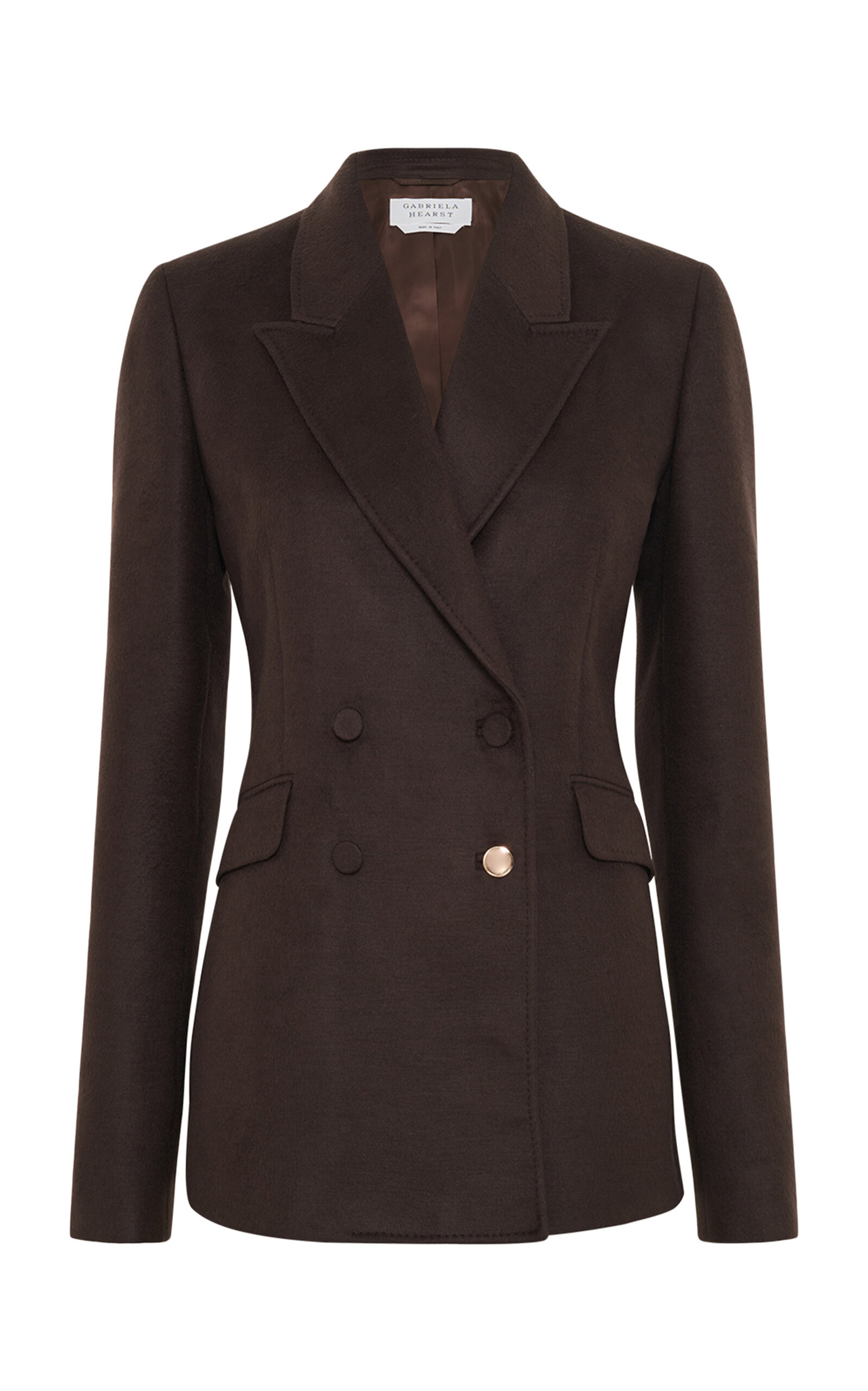 Gabriela Hearst Stephanie Double-Breasted Silk Blazer - Brown