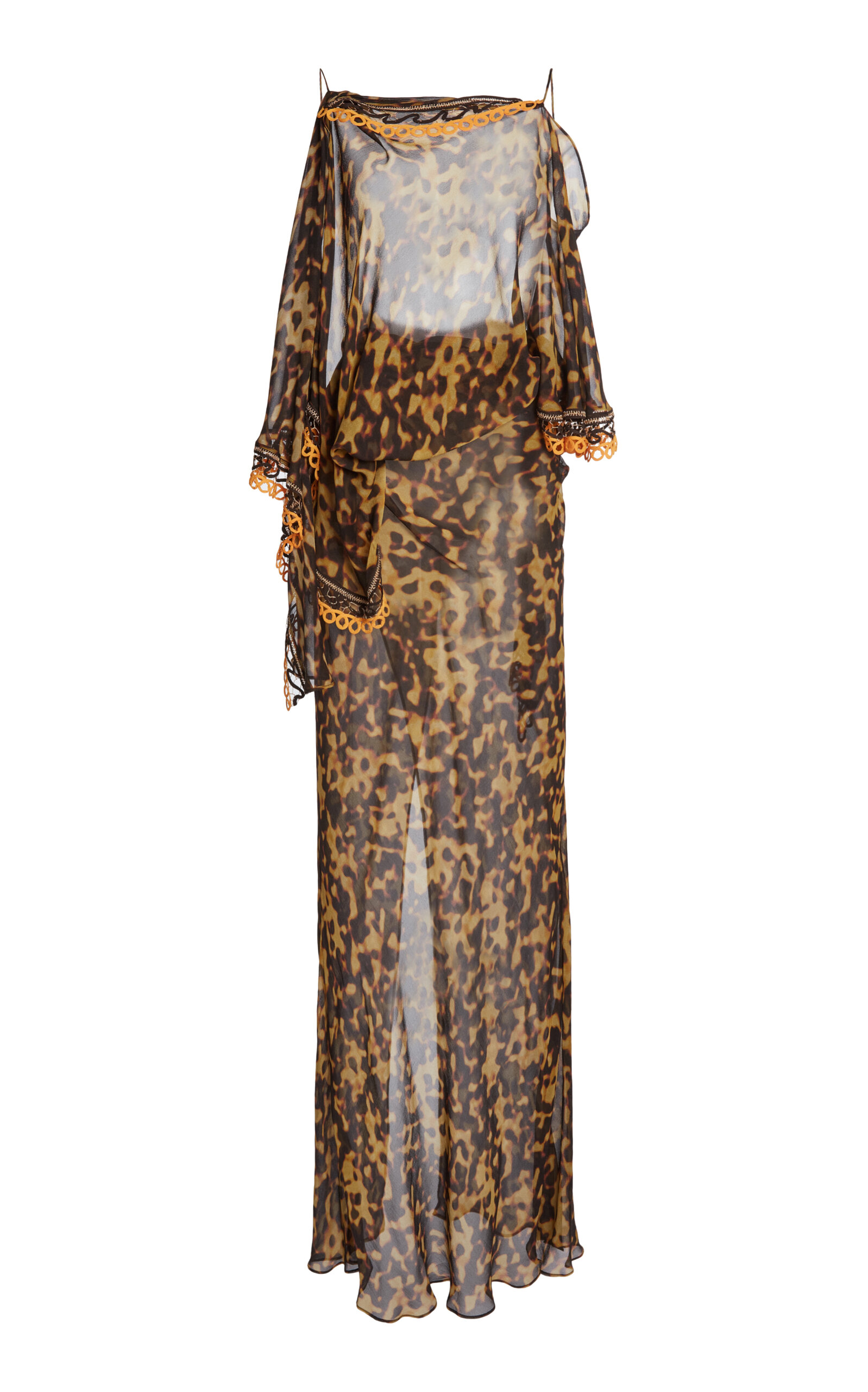 Christopher Esber Roule Trimmed Backless Silk Dress