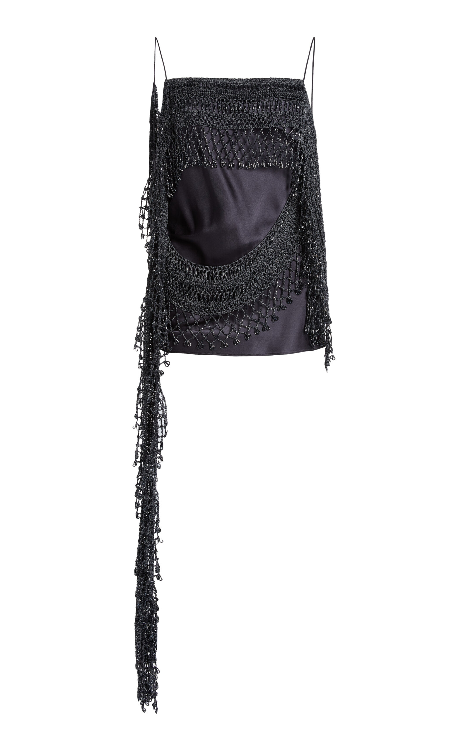 Christopher Esber Droplet Bead Crochet Trimmed Silk Cami