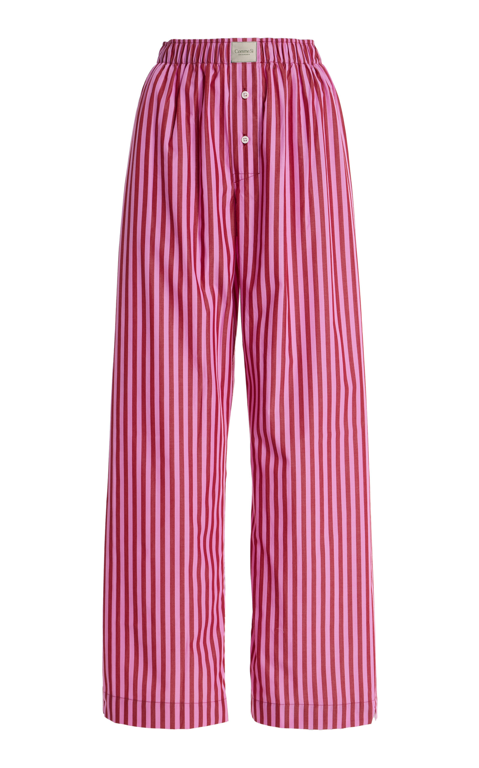 Comme Si La Boxer Alta Striped Cotton-poplin Pants