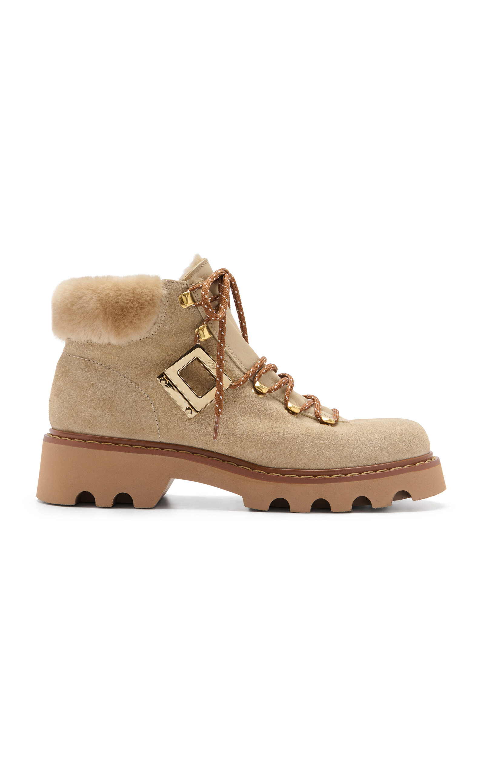 Roger Vivier Viv Rangers Truck Shearling Booties
