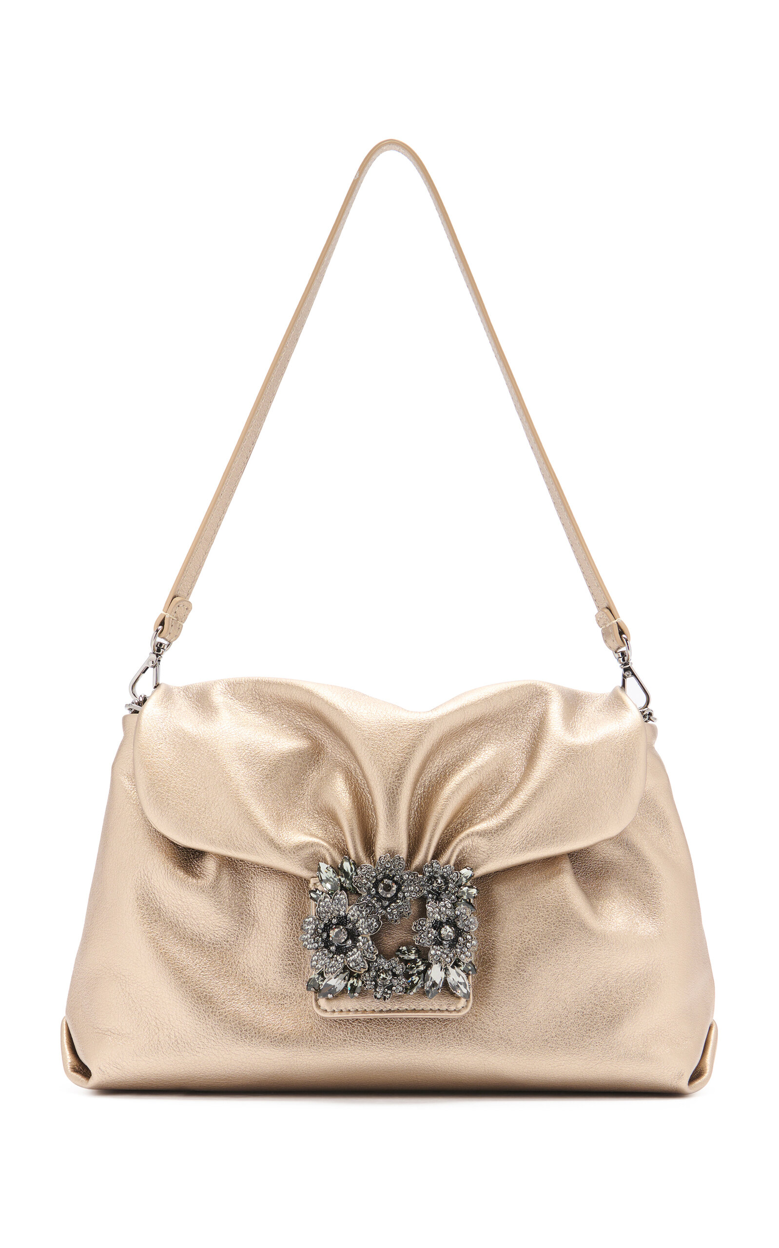 Roger Vivier Efflorescence Laminated Leather Evening Bag