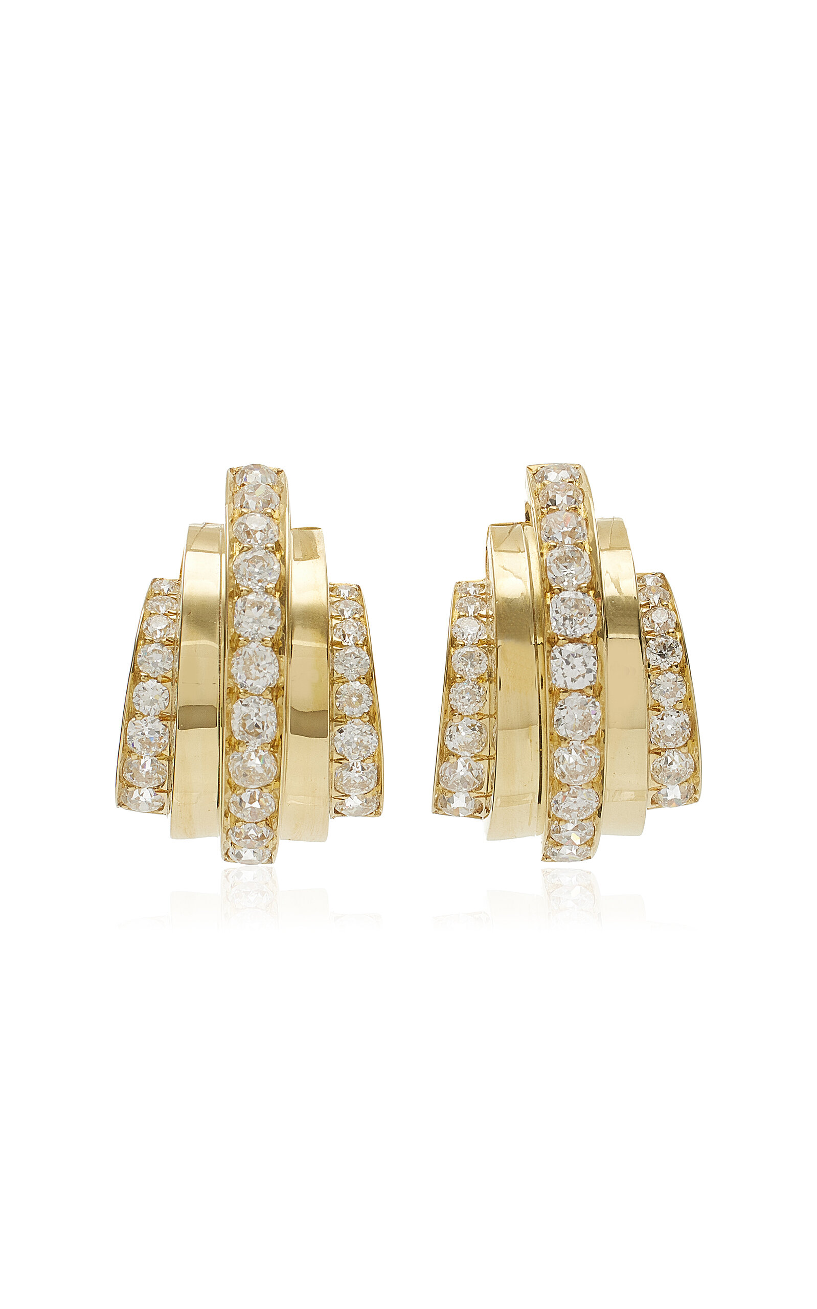 Stephen Russell 18k Yellow Gold Diamond Earrings