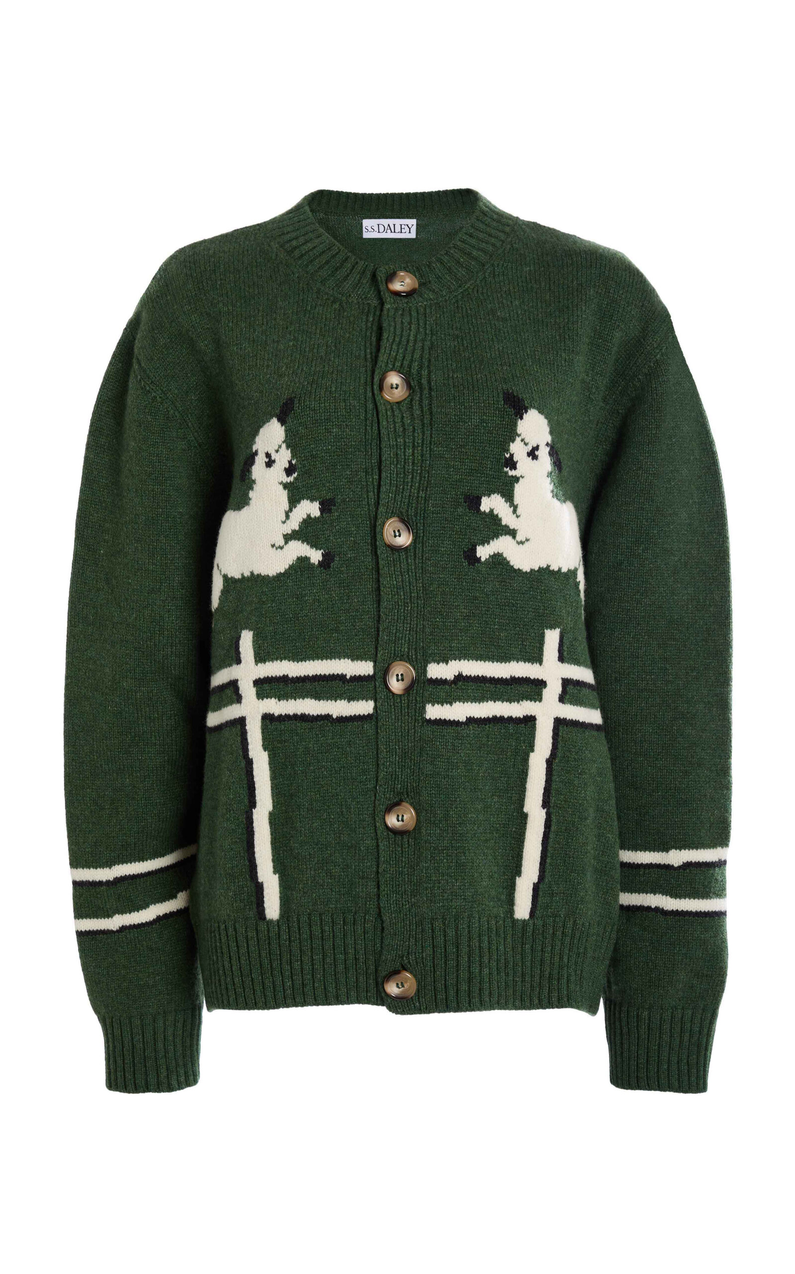 S.s. Daley Cyril Lambswool Cardigan In Green