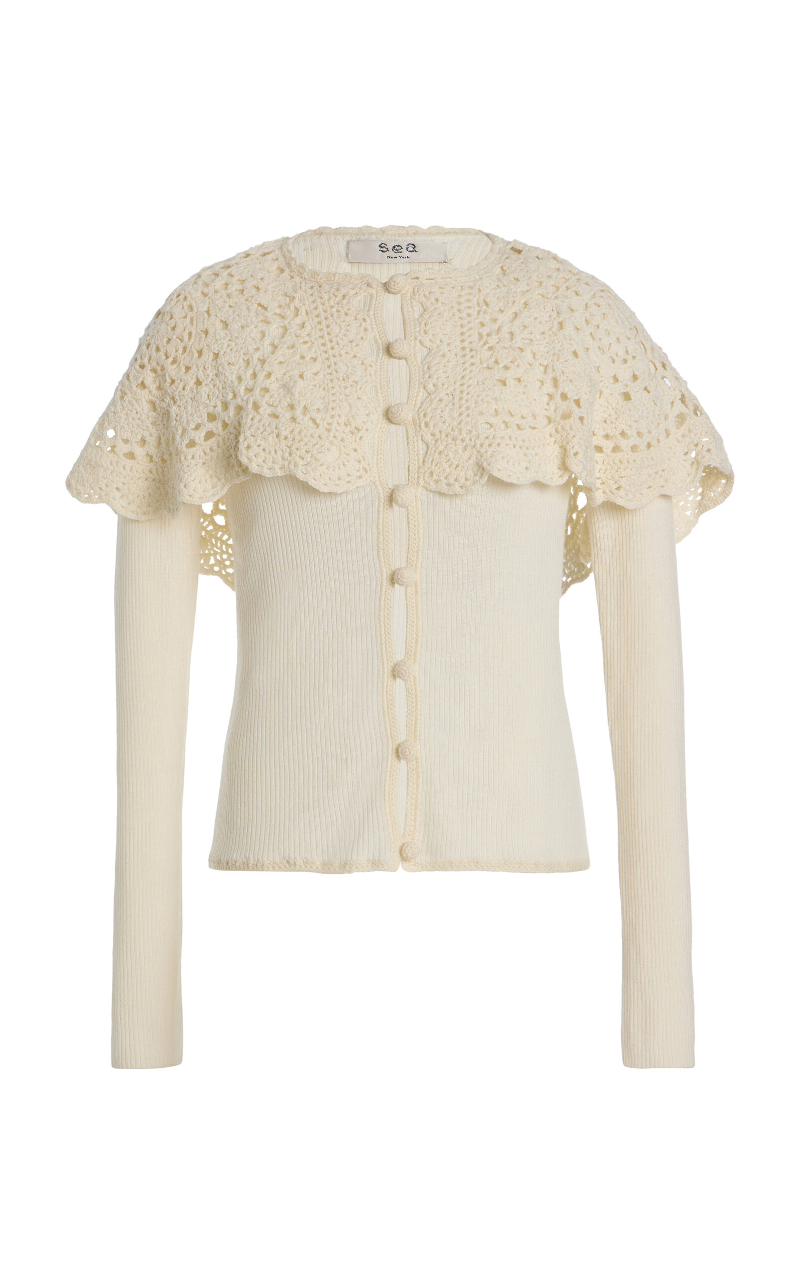Nara Crochet-Trimmed Wool Cardigan