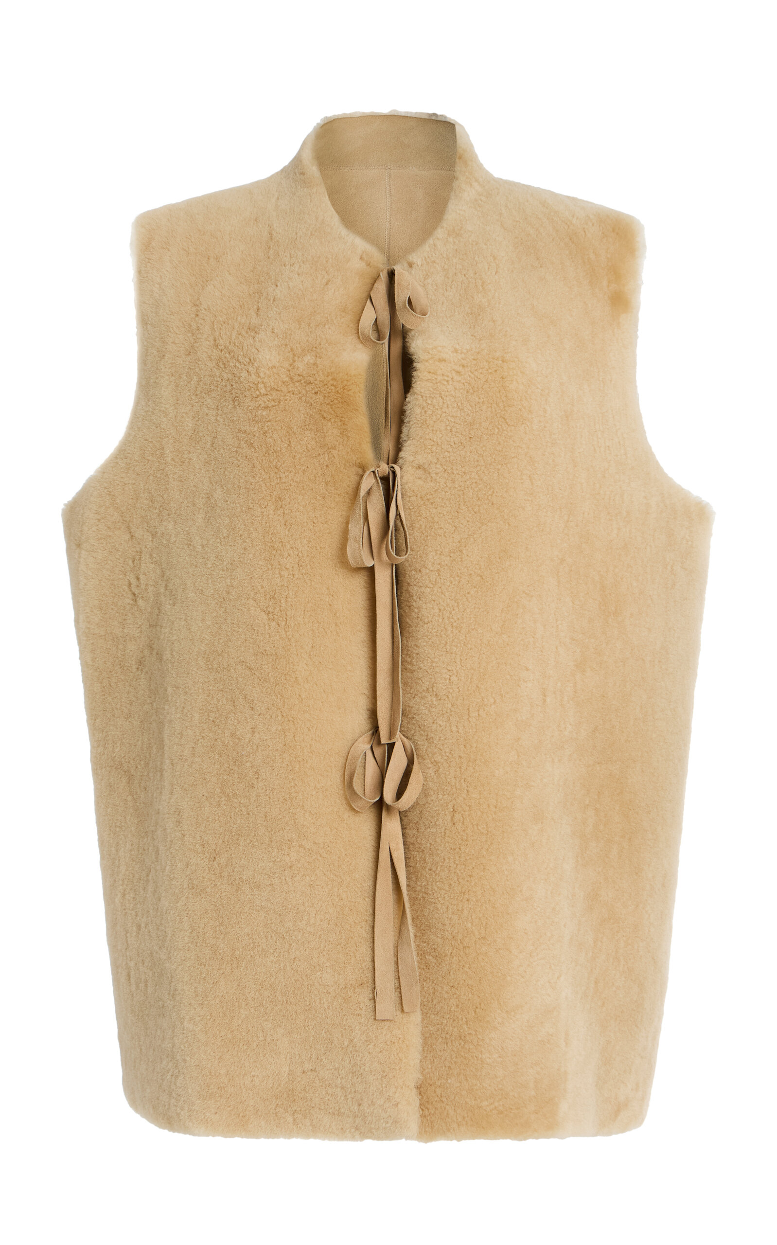 Elliot Shearling Tie-Front Vest