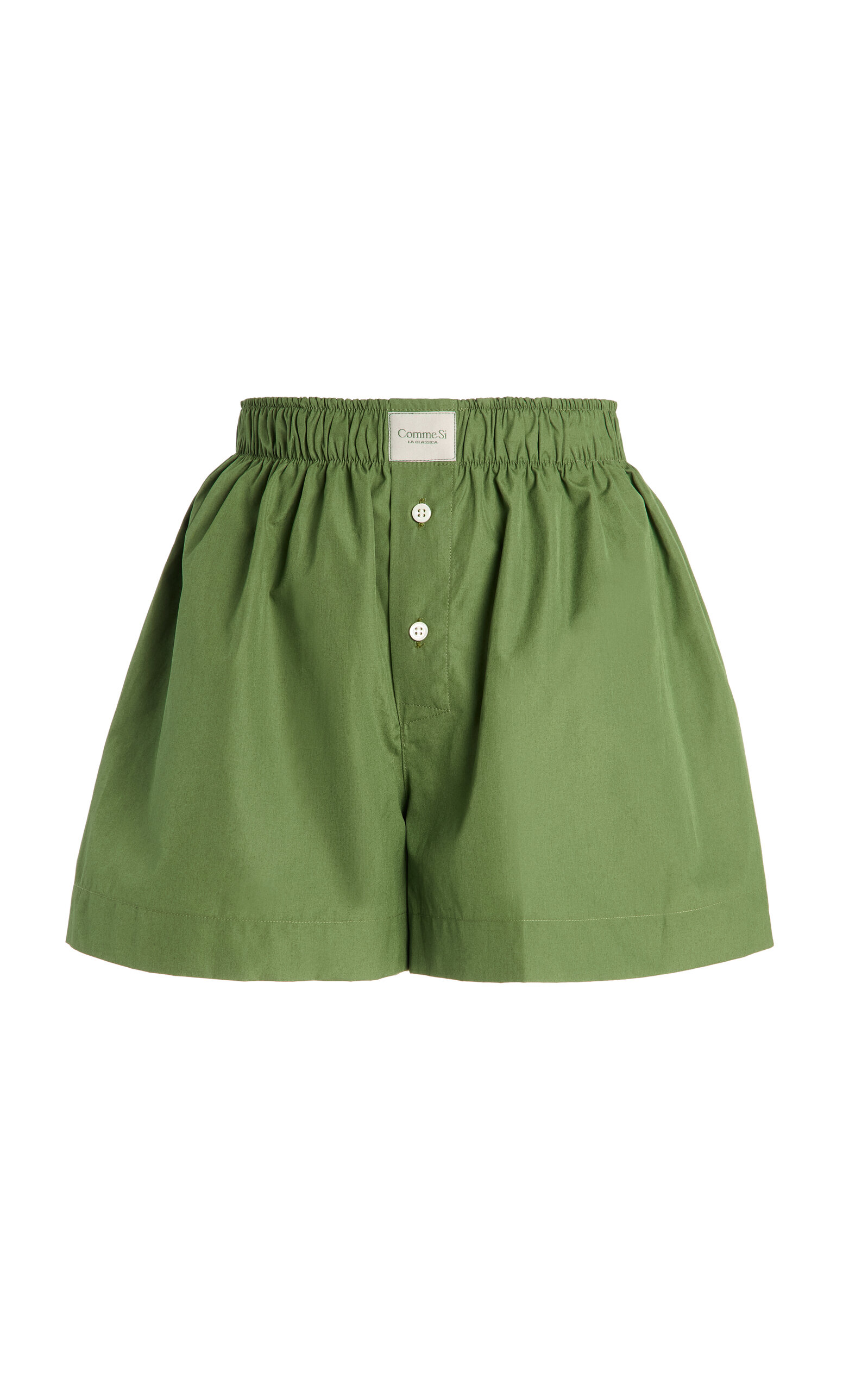 Comme Si La Classica Cotton-poplin Boxer Shorts In Green