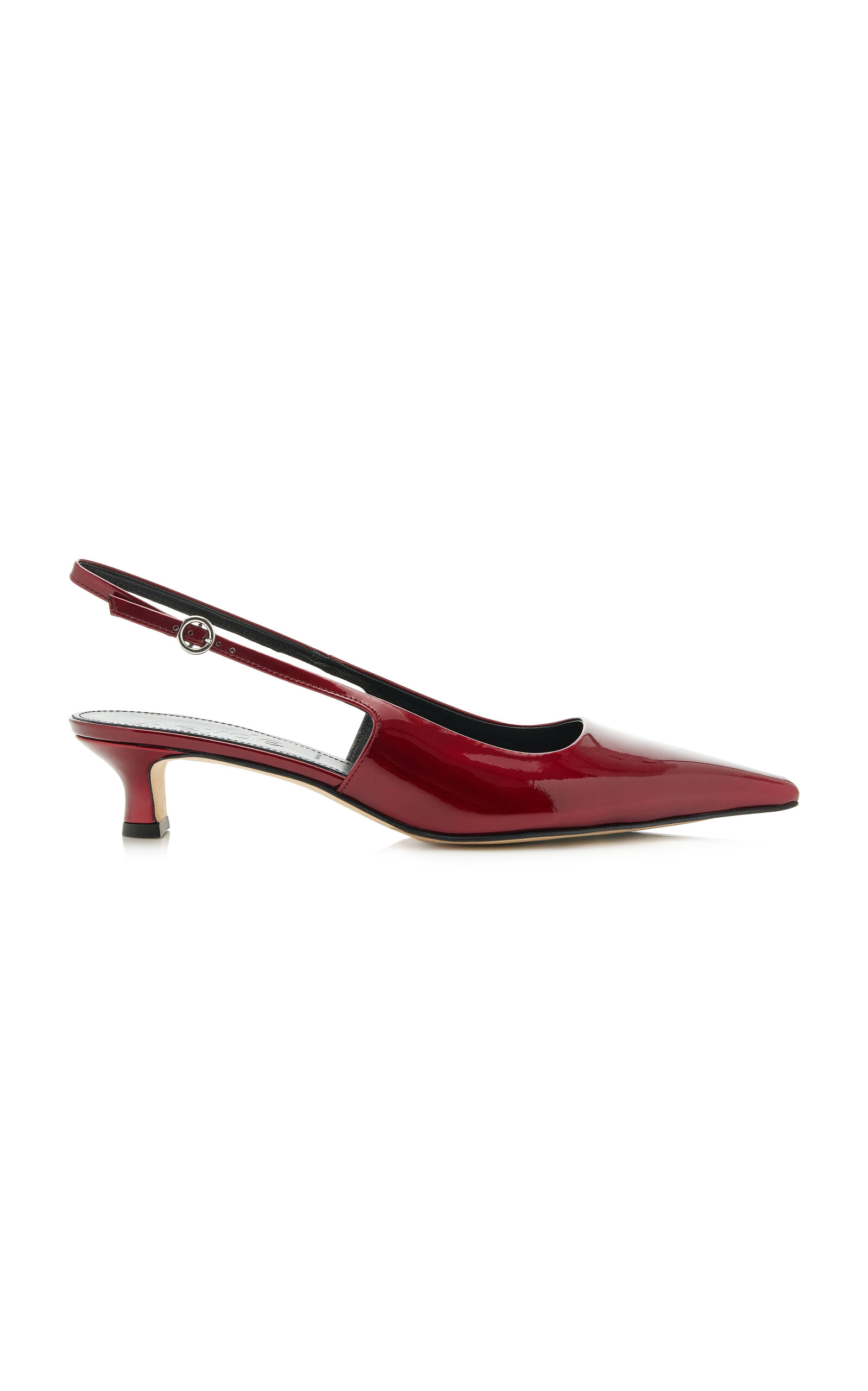 Aeyde Catrina Metallic Patent Leather Slingback Pumps