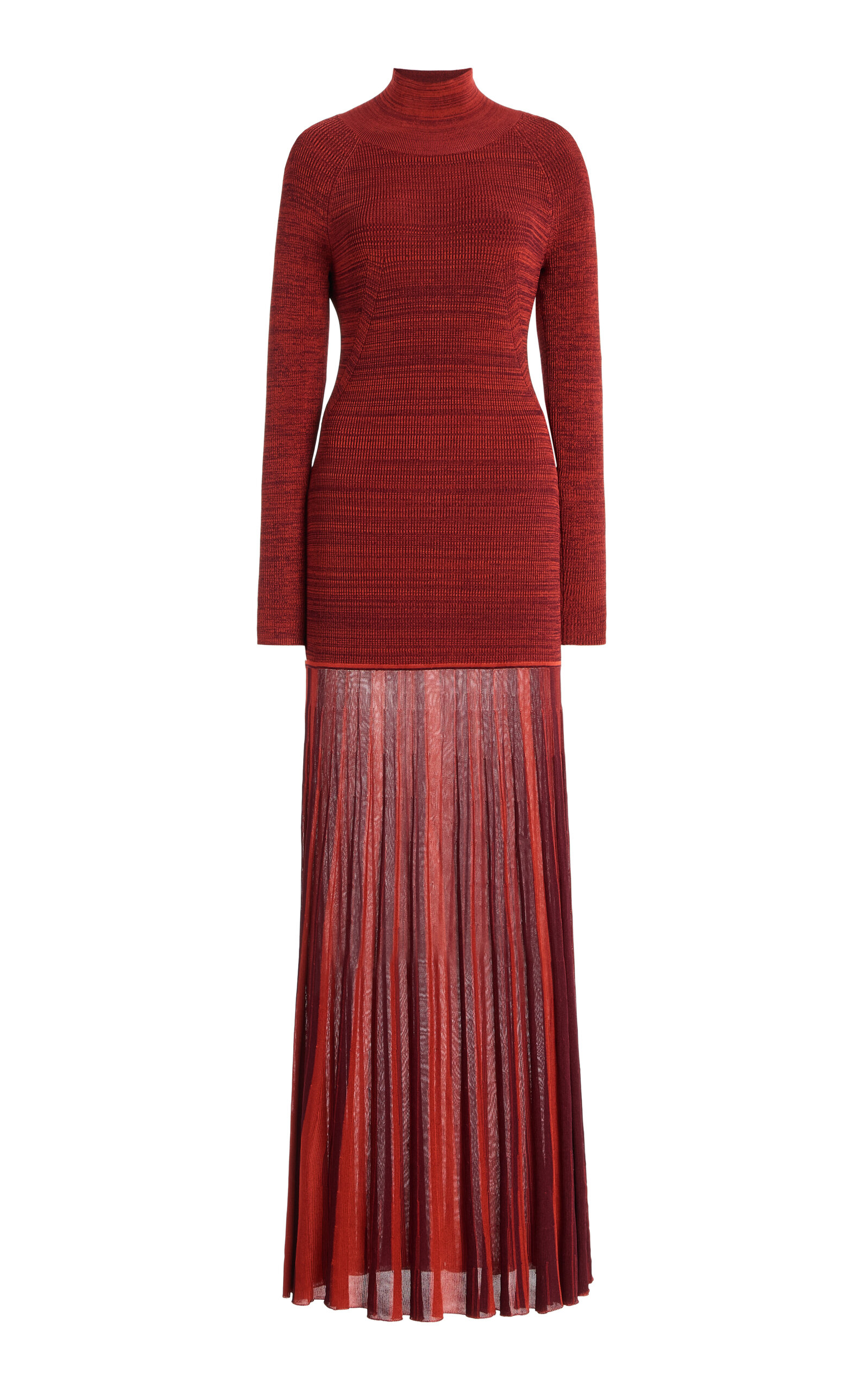 Christopher John Rogers Knit Jersey Maxi Dress In Red