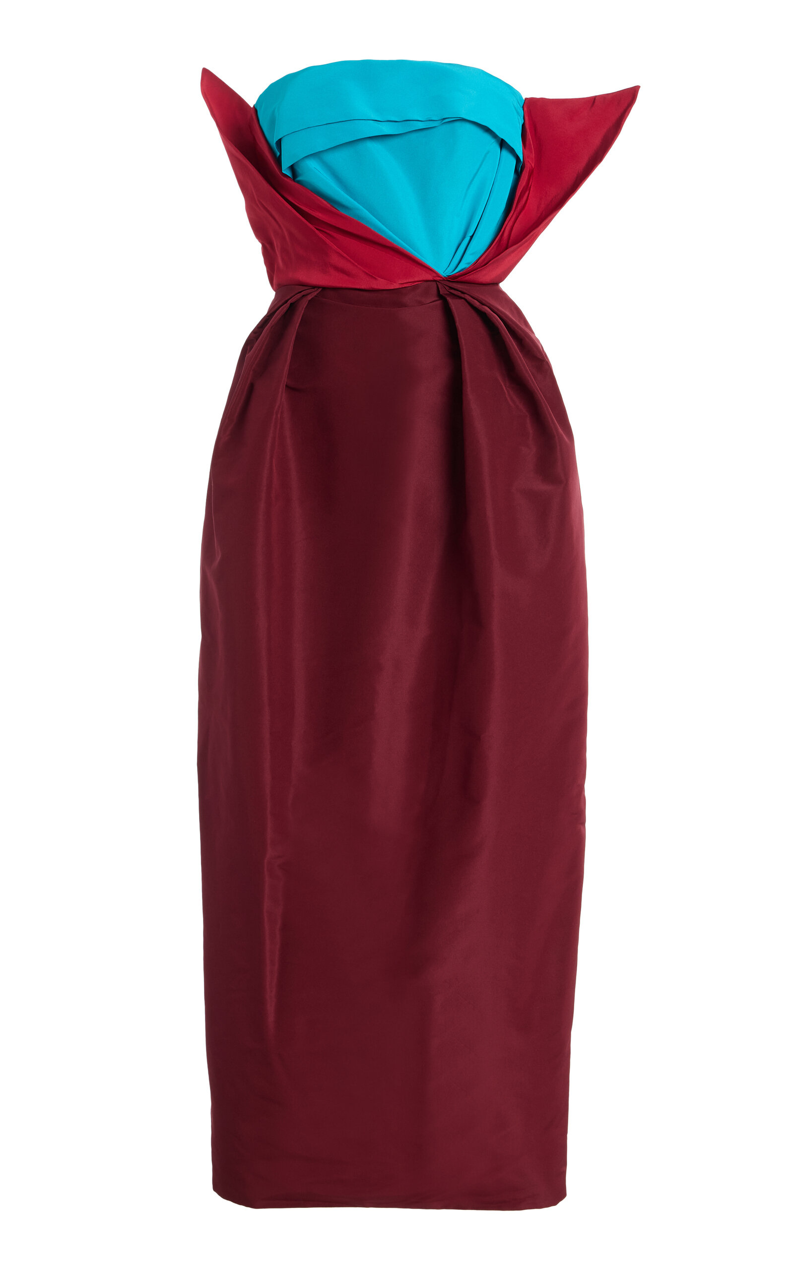 Christopher John Rogers Colorblocked Silk Tulip Gown