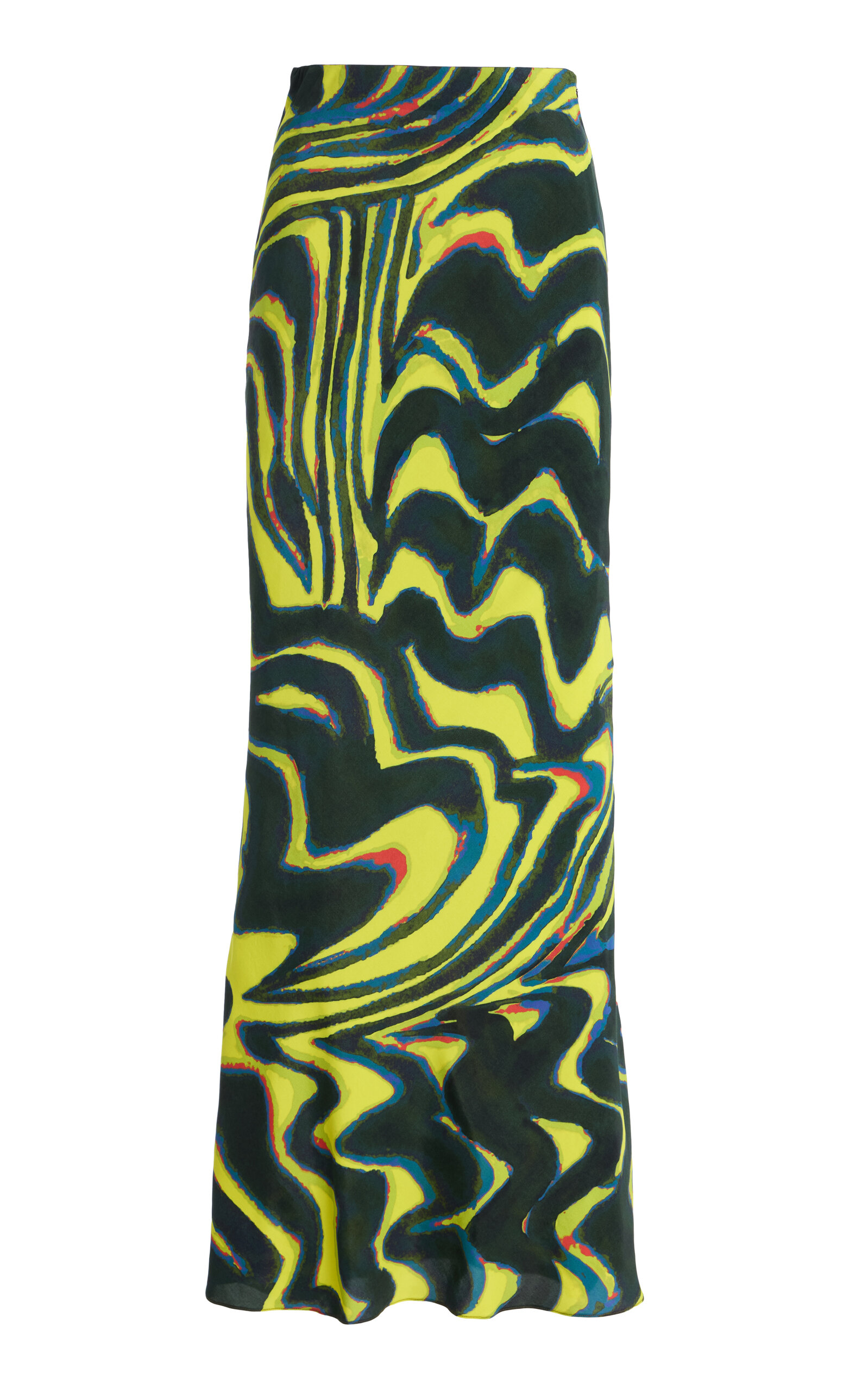 Christopher John Rogers Printed Jersey Maxi Skirt In Green