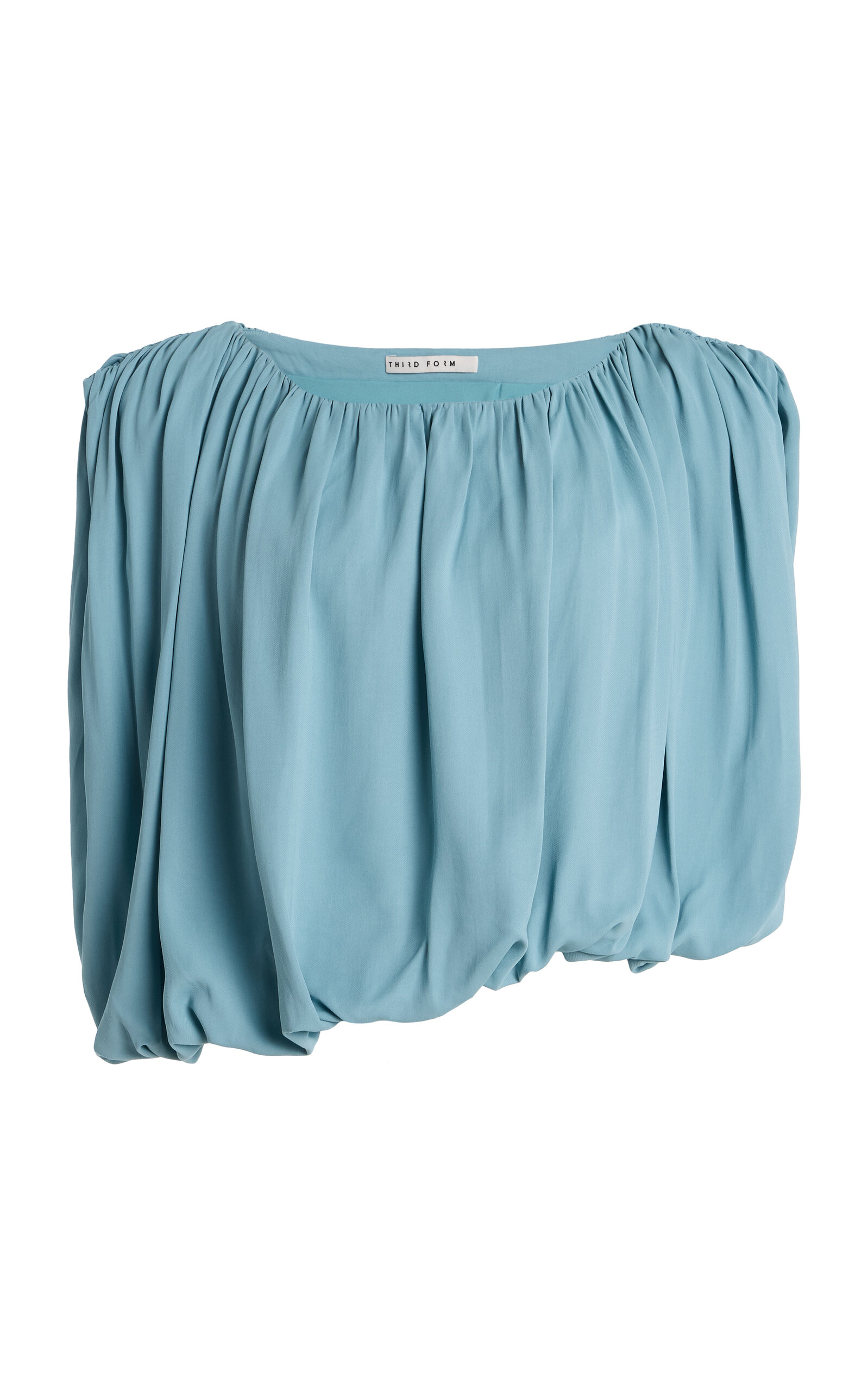 Third Form Seraphix Draped Cropped Top In Blue