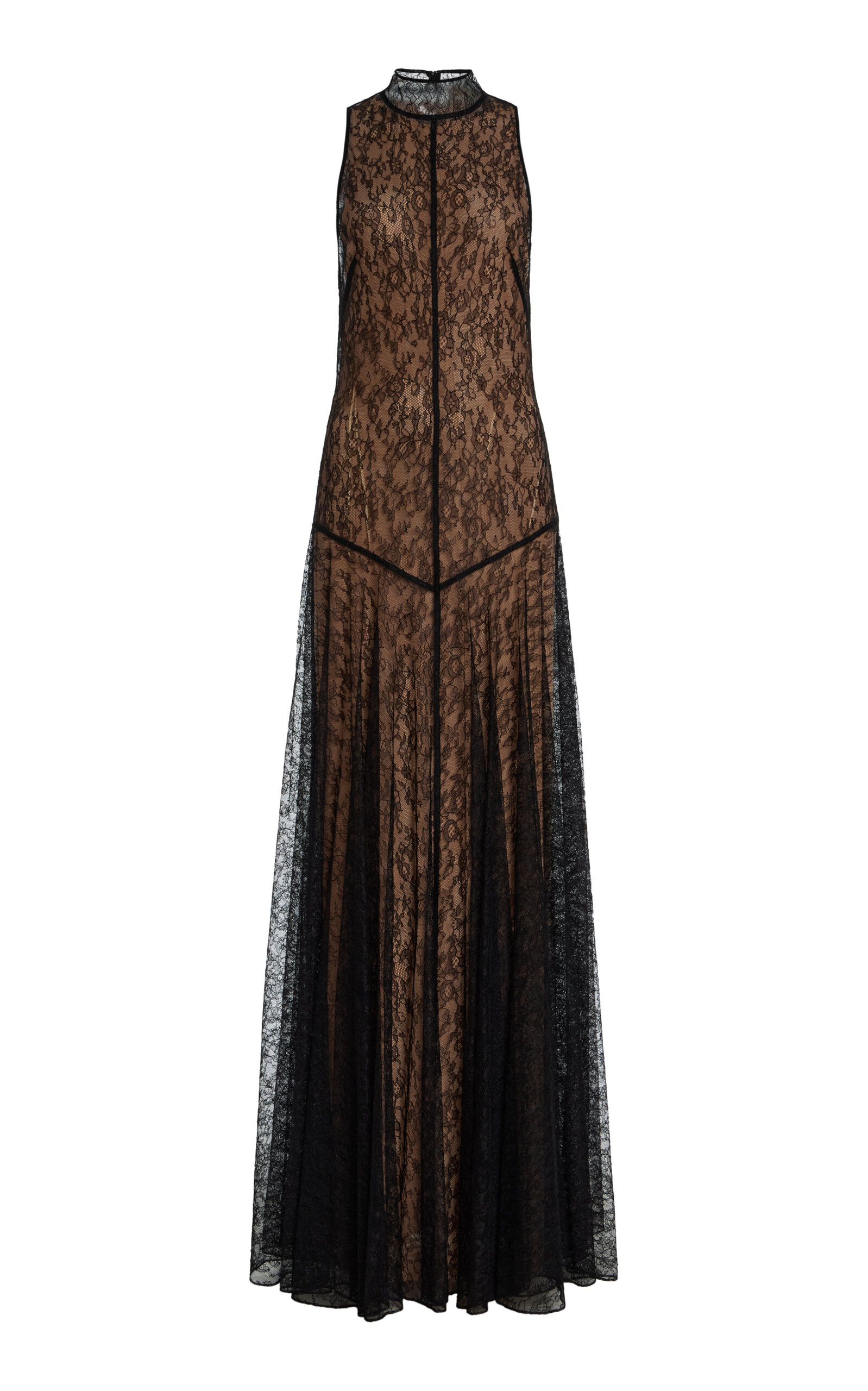 De La Vali Exclusive Foehn Lace Maxi Dress In Brown