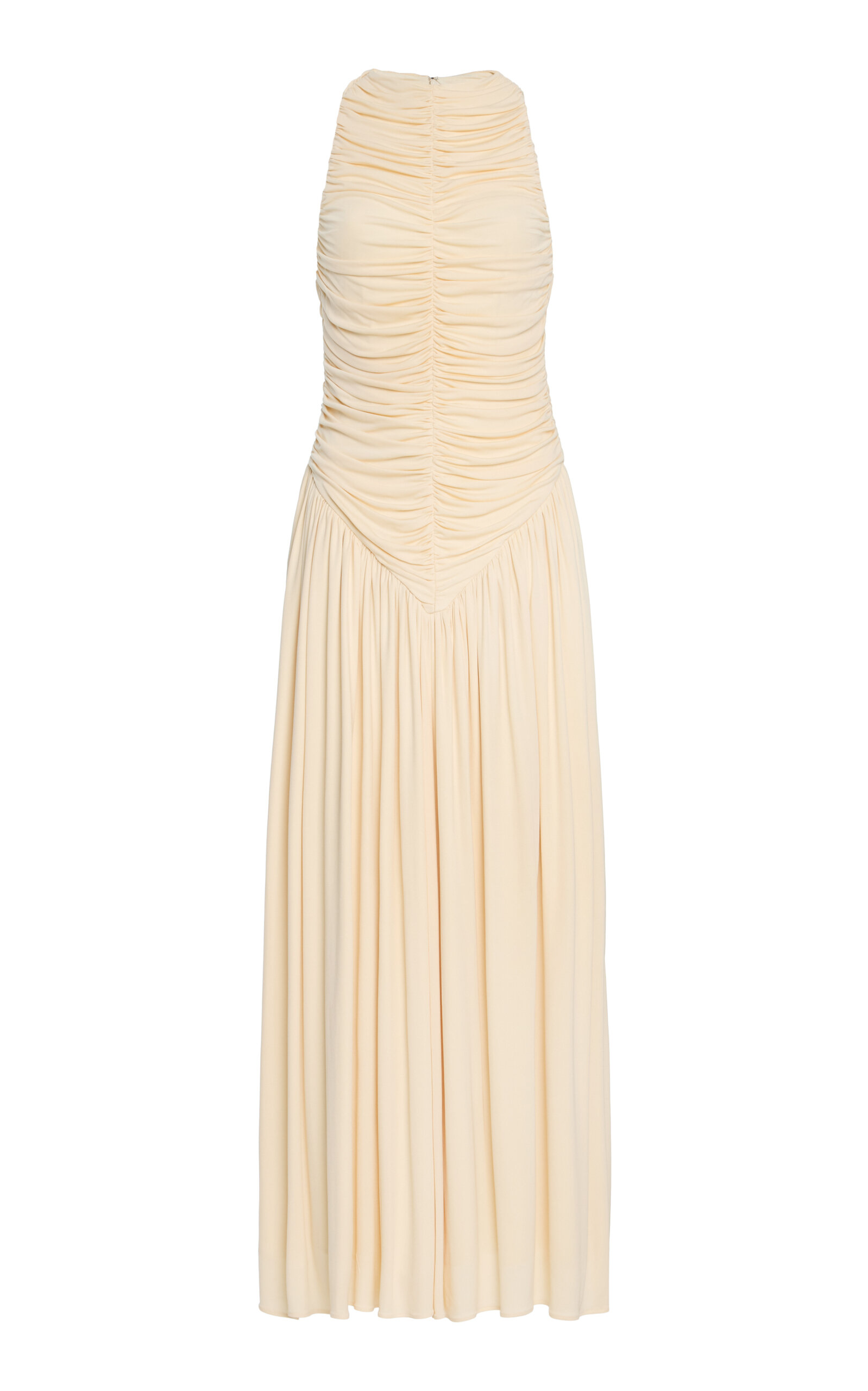 De La Vali Exclusive Cyclone Ruched Jersey Midi Dress