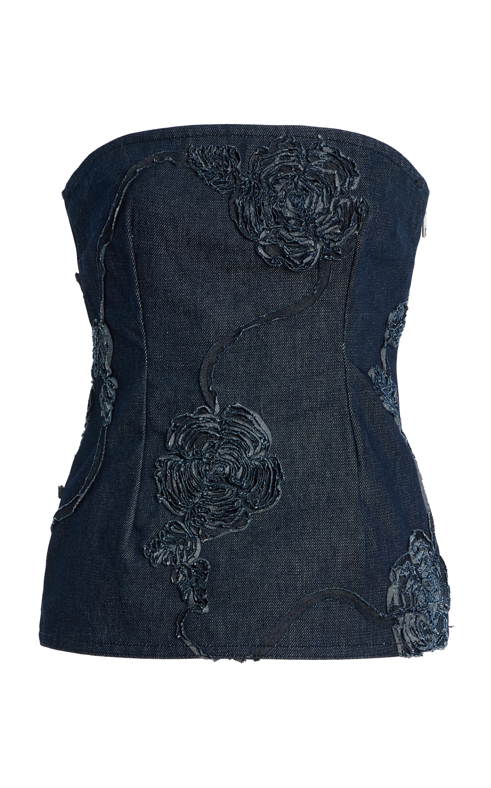 ROTATE Strapless Denim Top