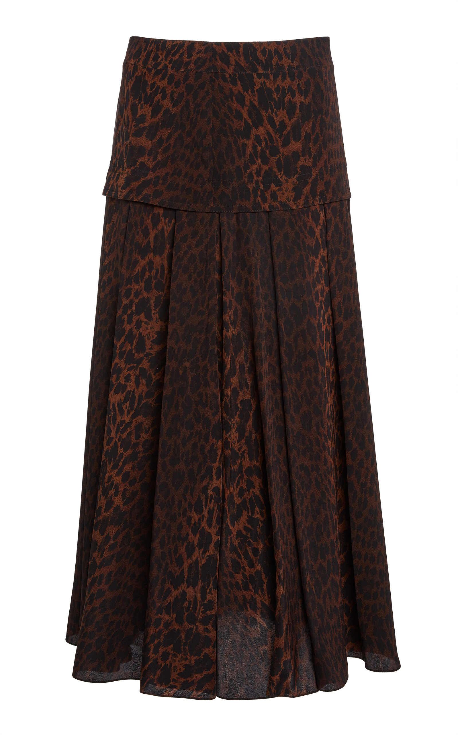 Balenciaga Godet-Panelled Silk-Crepe Midi Skirt