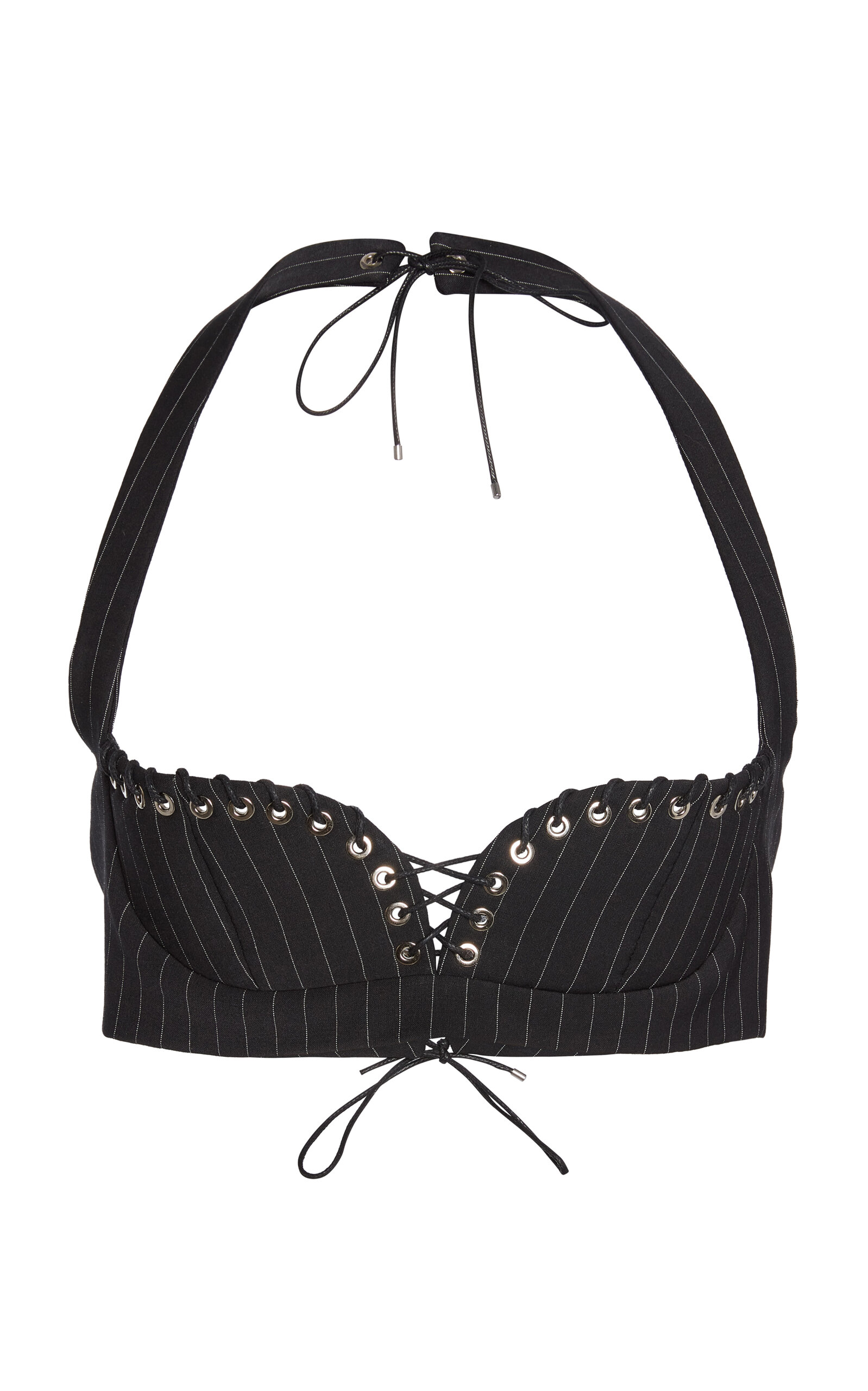 Ludovic de Saint Sernin Robin Pinstripes Bralette - Women's Lingerie