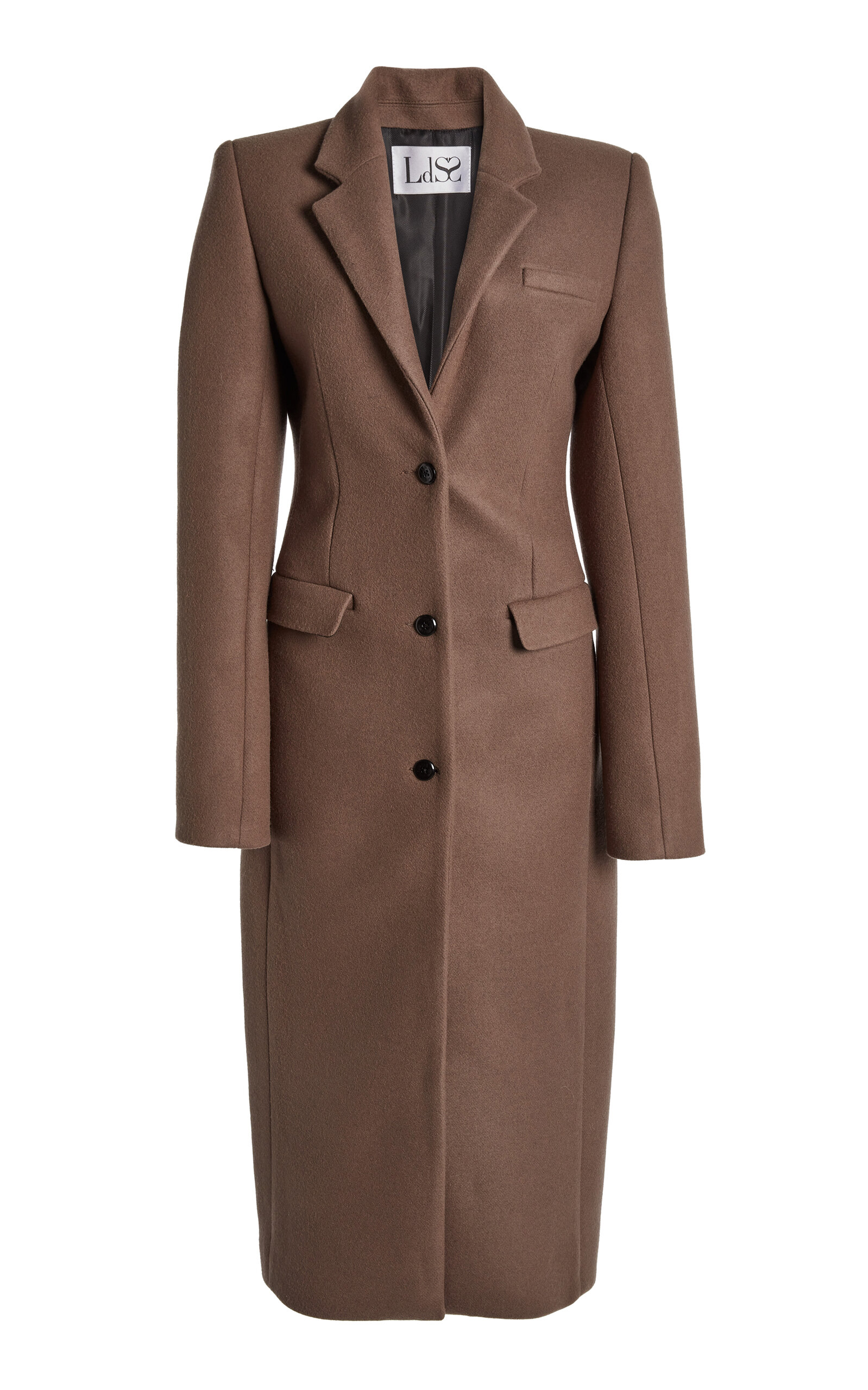 Ludovic De Saint Sernin Fitted Wool Coat In Khaki