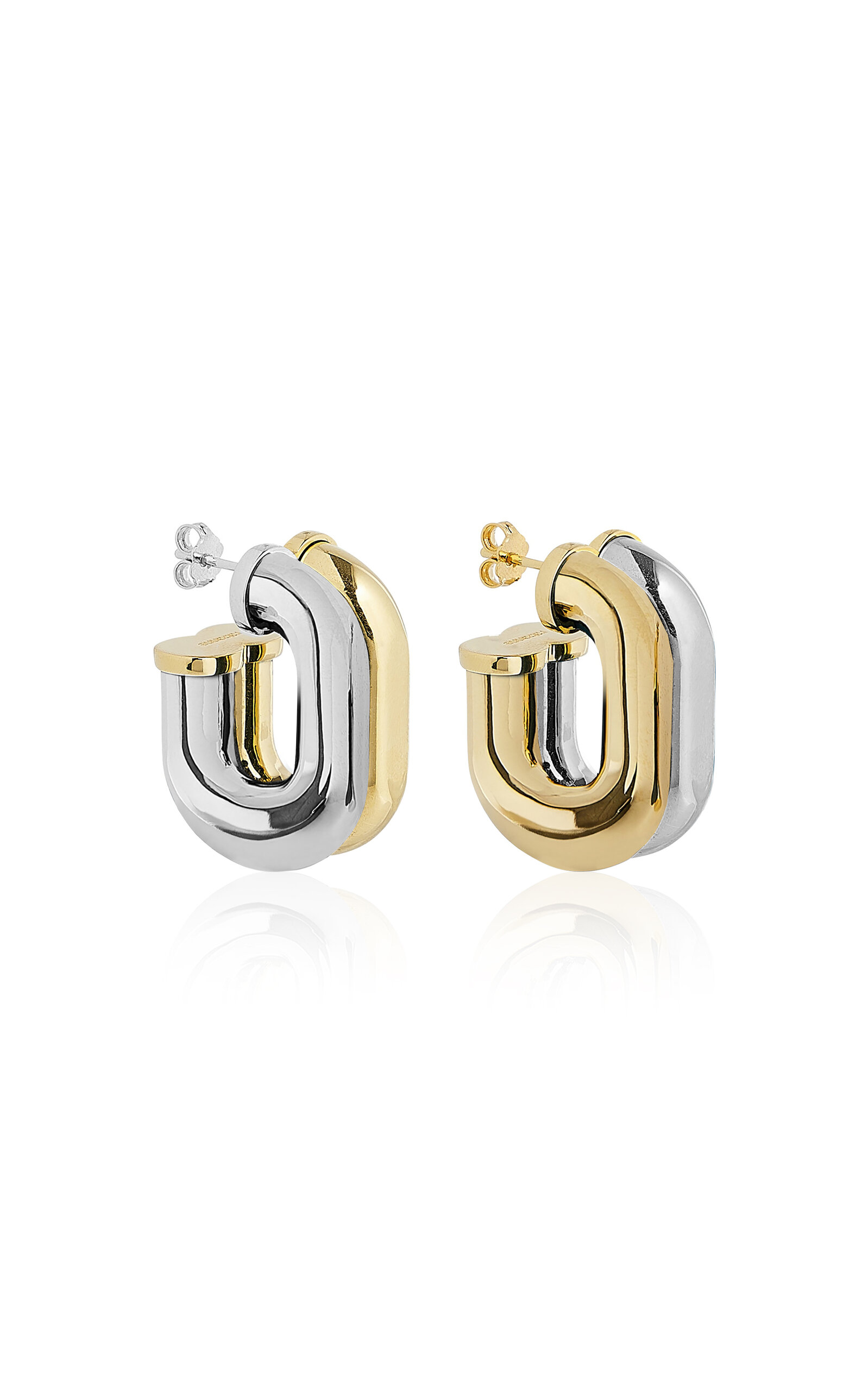 Rabanne Two-tone Hoop Earrings In Multi