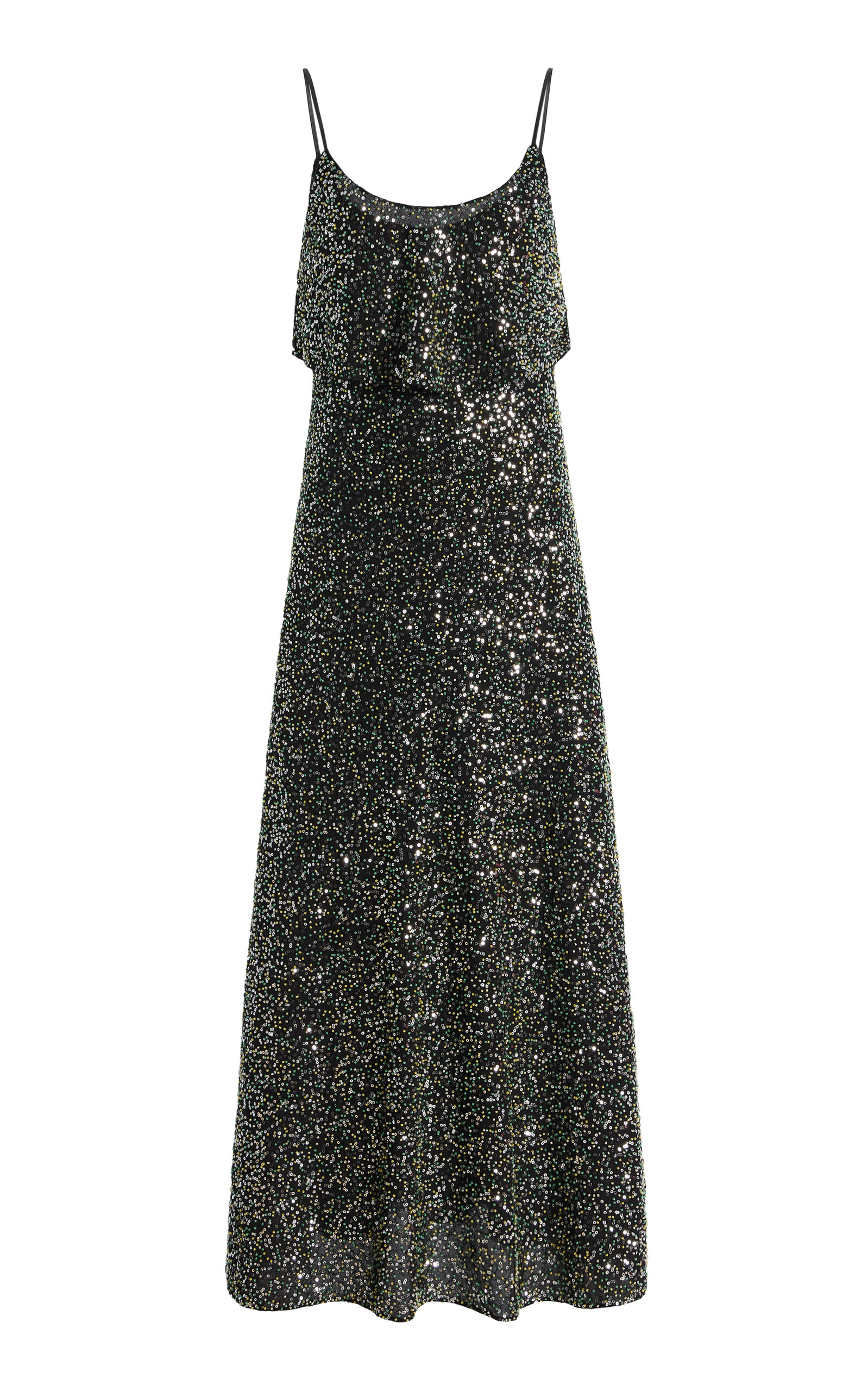 Rabanne Sequined Maxi Dress In Black