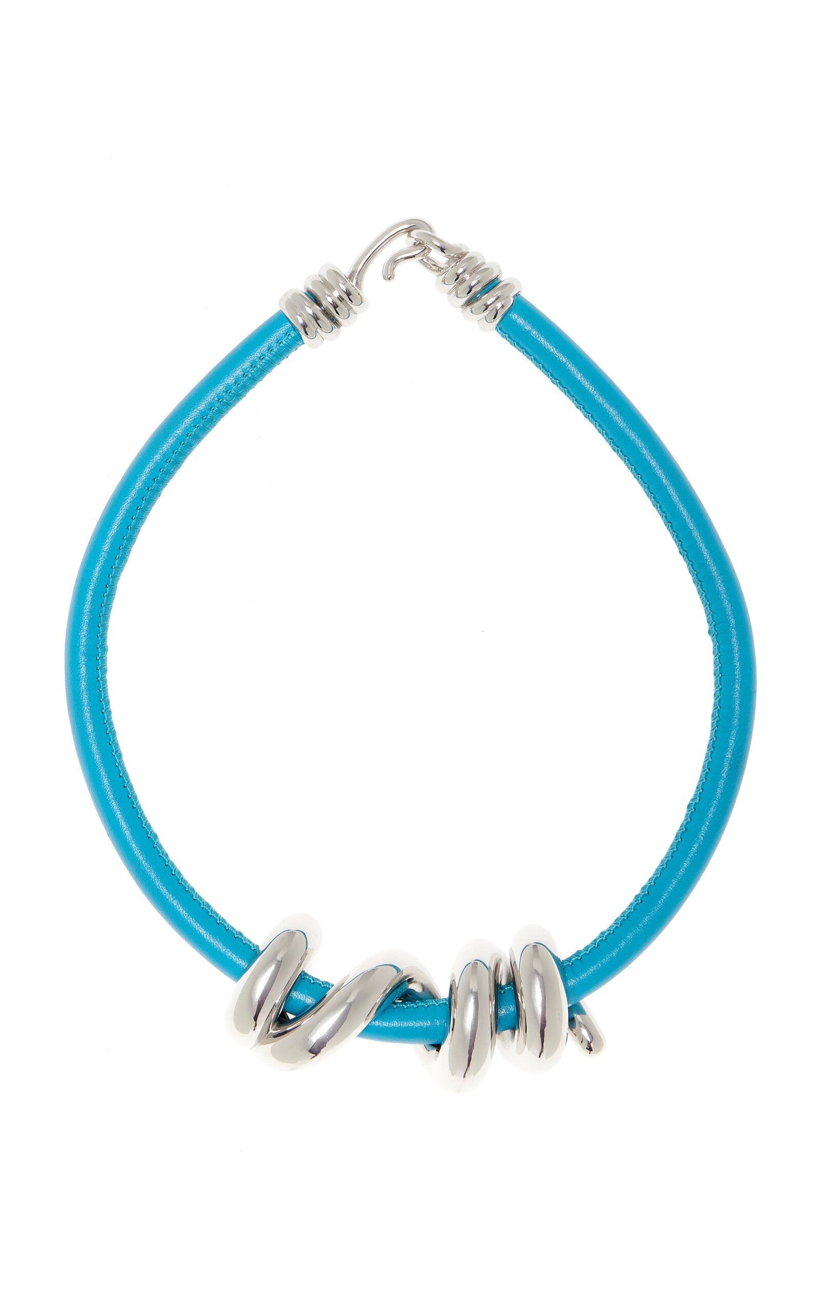 Maxi Vine Sterling Silver; Leather Necklace