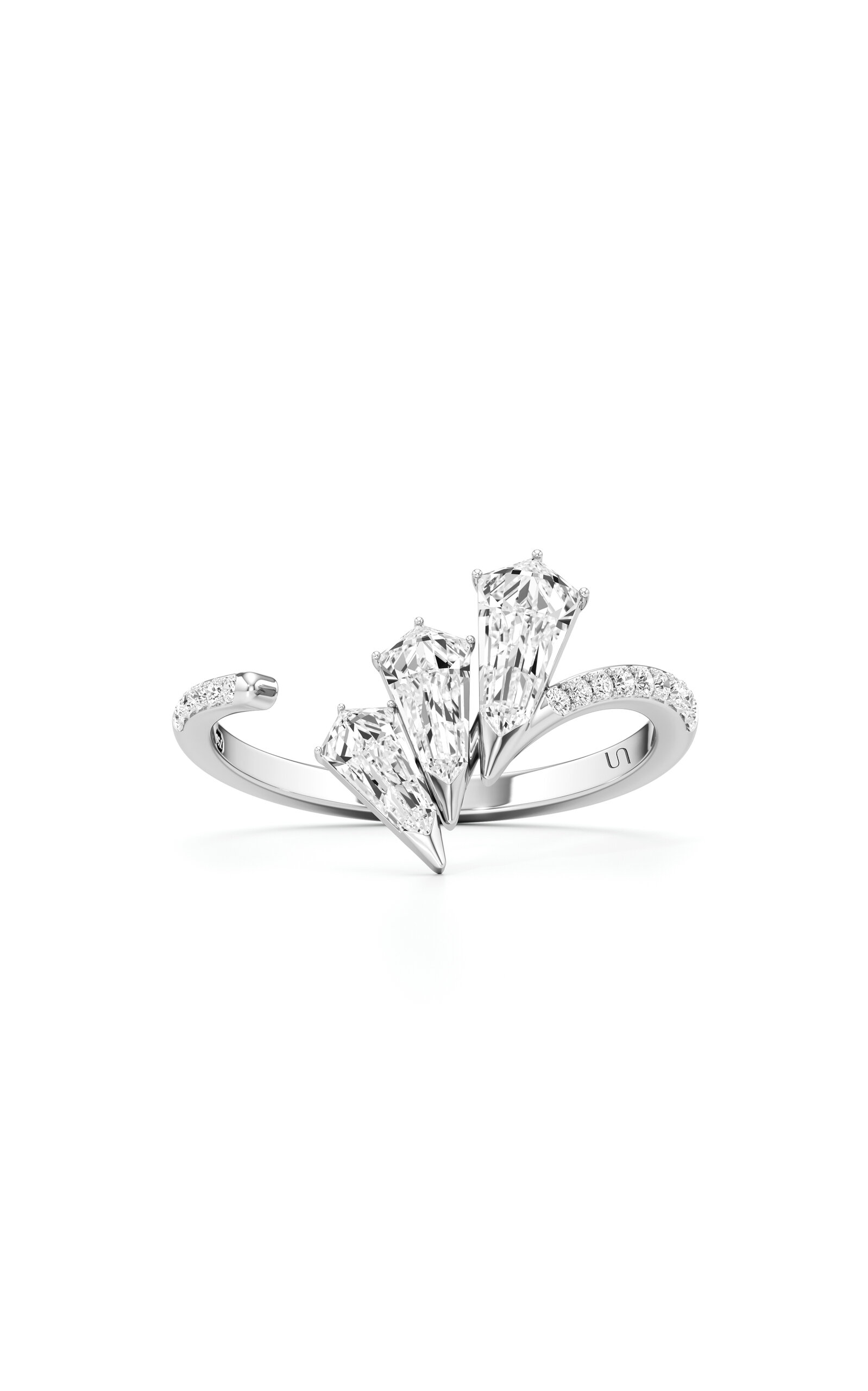 Phoenix Feather 18K White Gold Diamond Ring