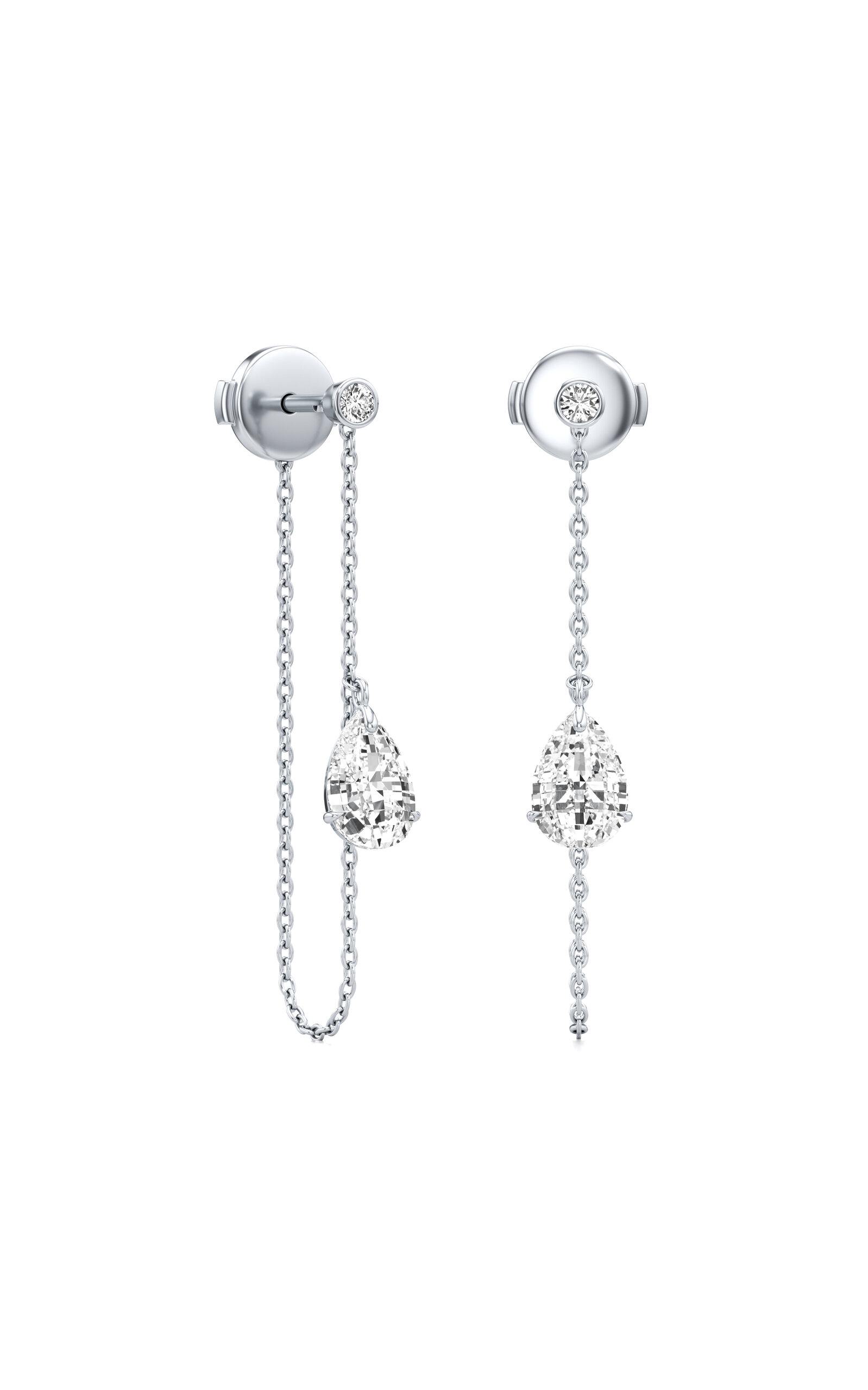 Unsaid - Tear Chain 18K White Gold Diamond Earrings - White - OS - Moda Operandi - Gifts For Her