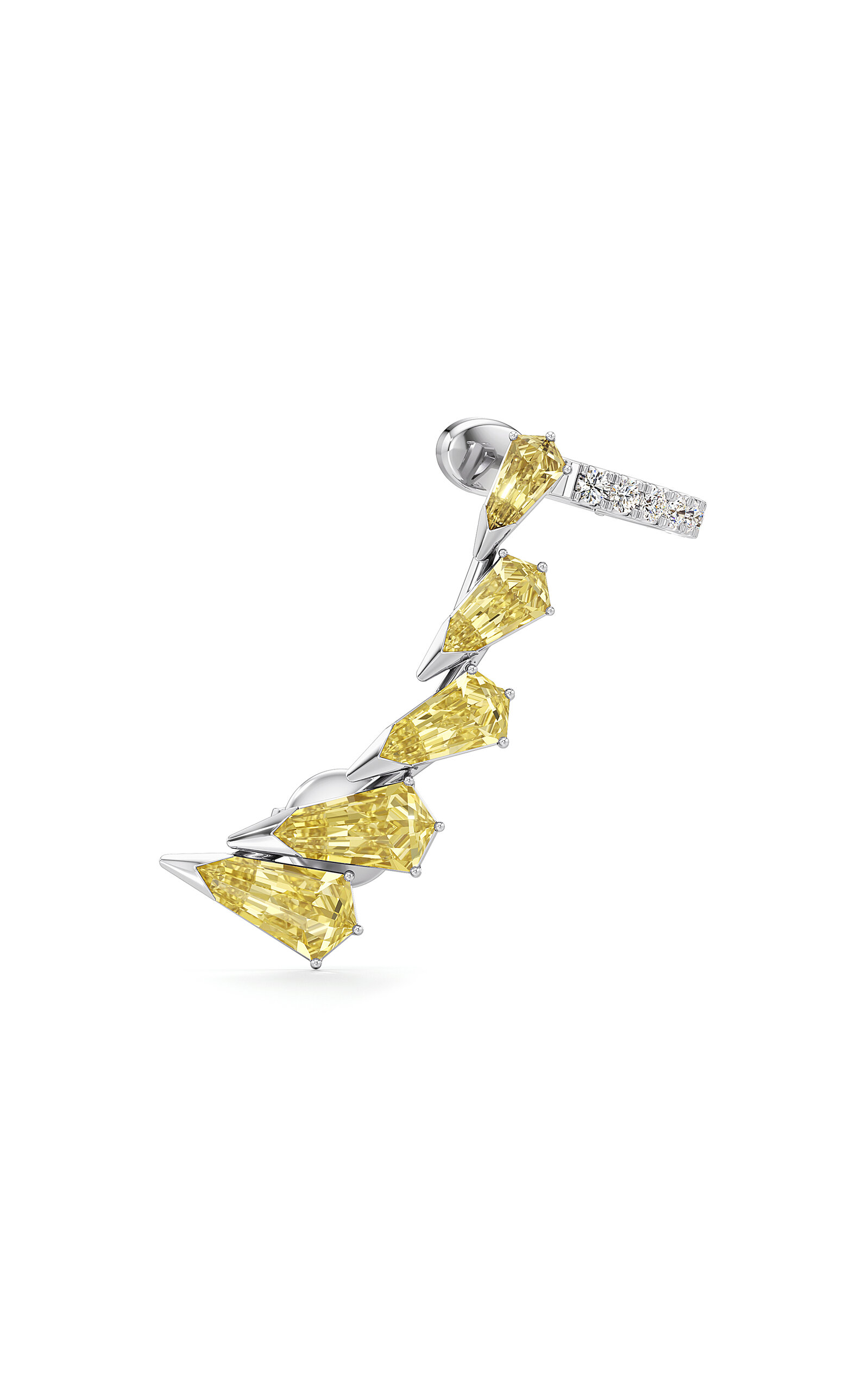 Phoenix Wing 18K White Gold Diamond Ear Cuff