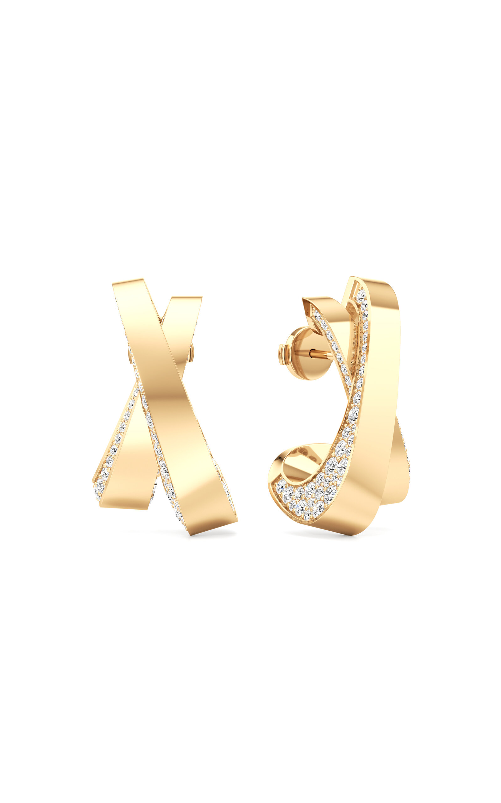 Infinite Demi Pavé Diamond 18K Yellow Gold Earrings