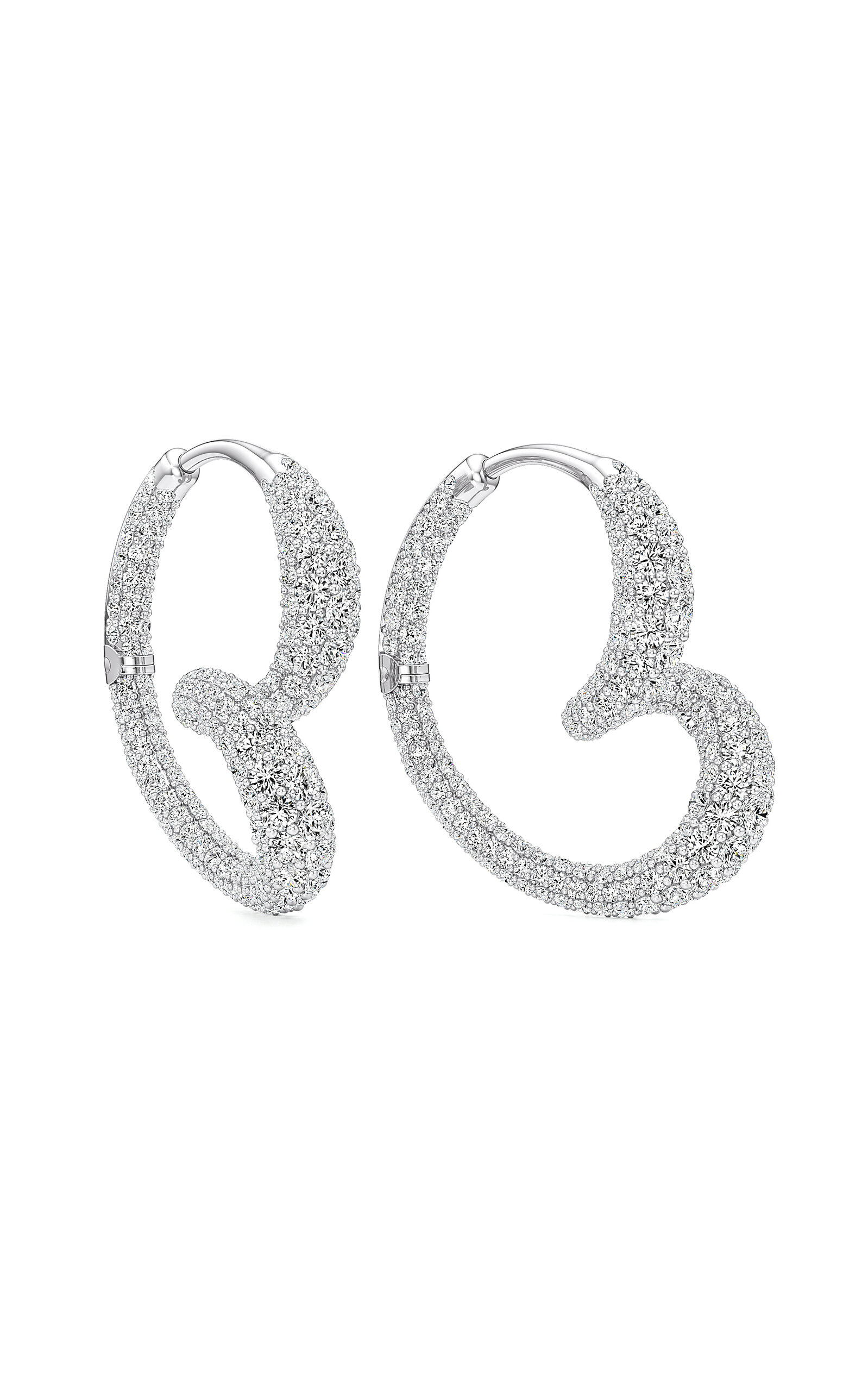 Whirlwind 18K White Gold Diamond Earrings