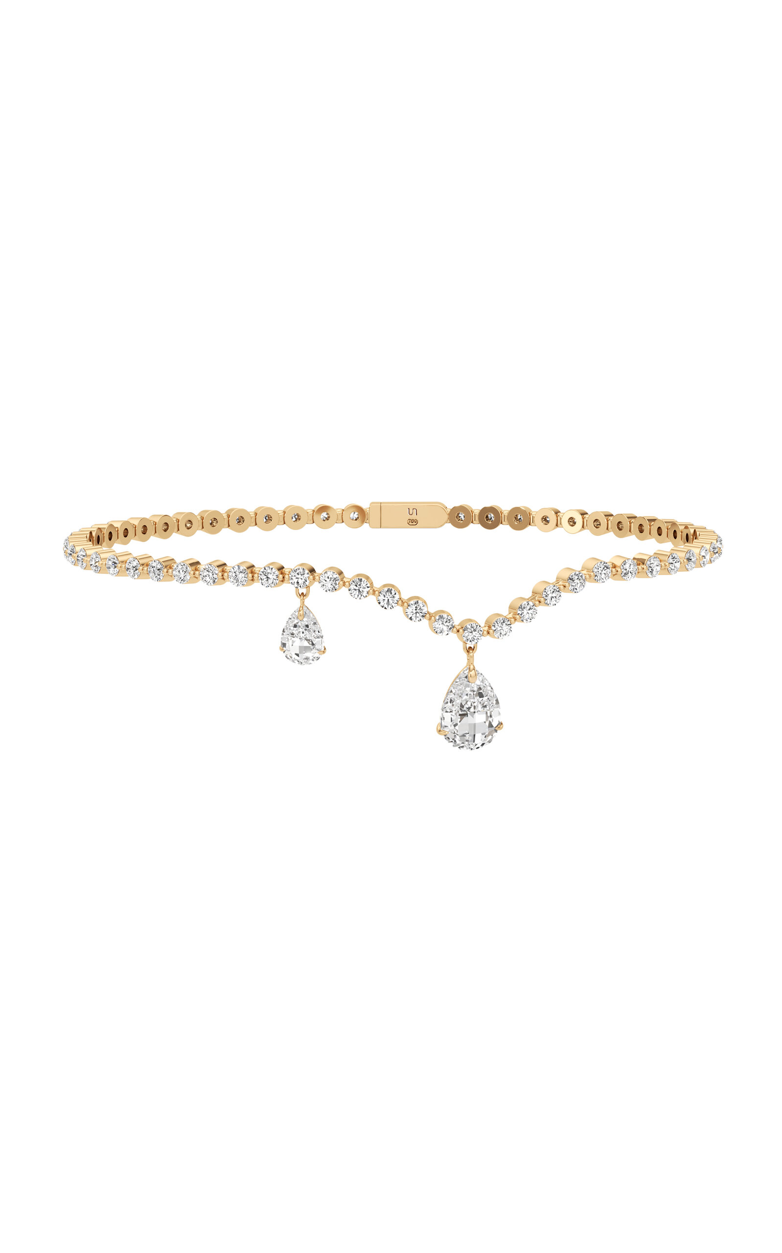 Tear Curve 18K Yellow Gold Diamond Bracelet