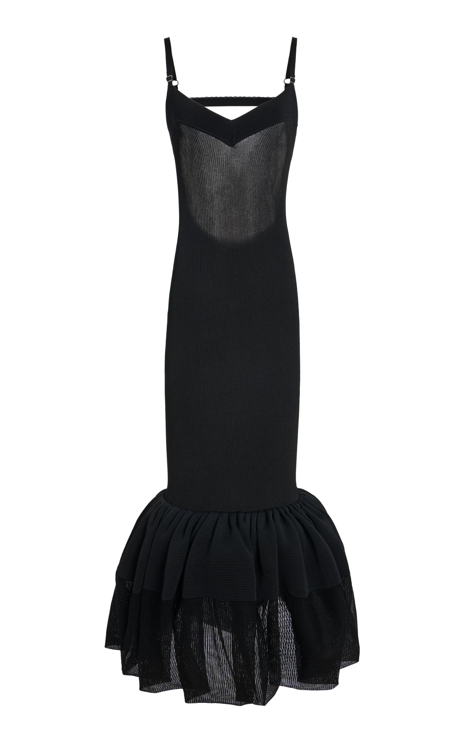 Givenchy Open-back Knitted Maxi Dress In Black