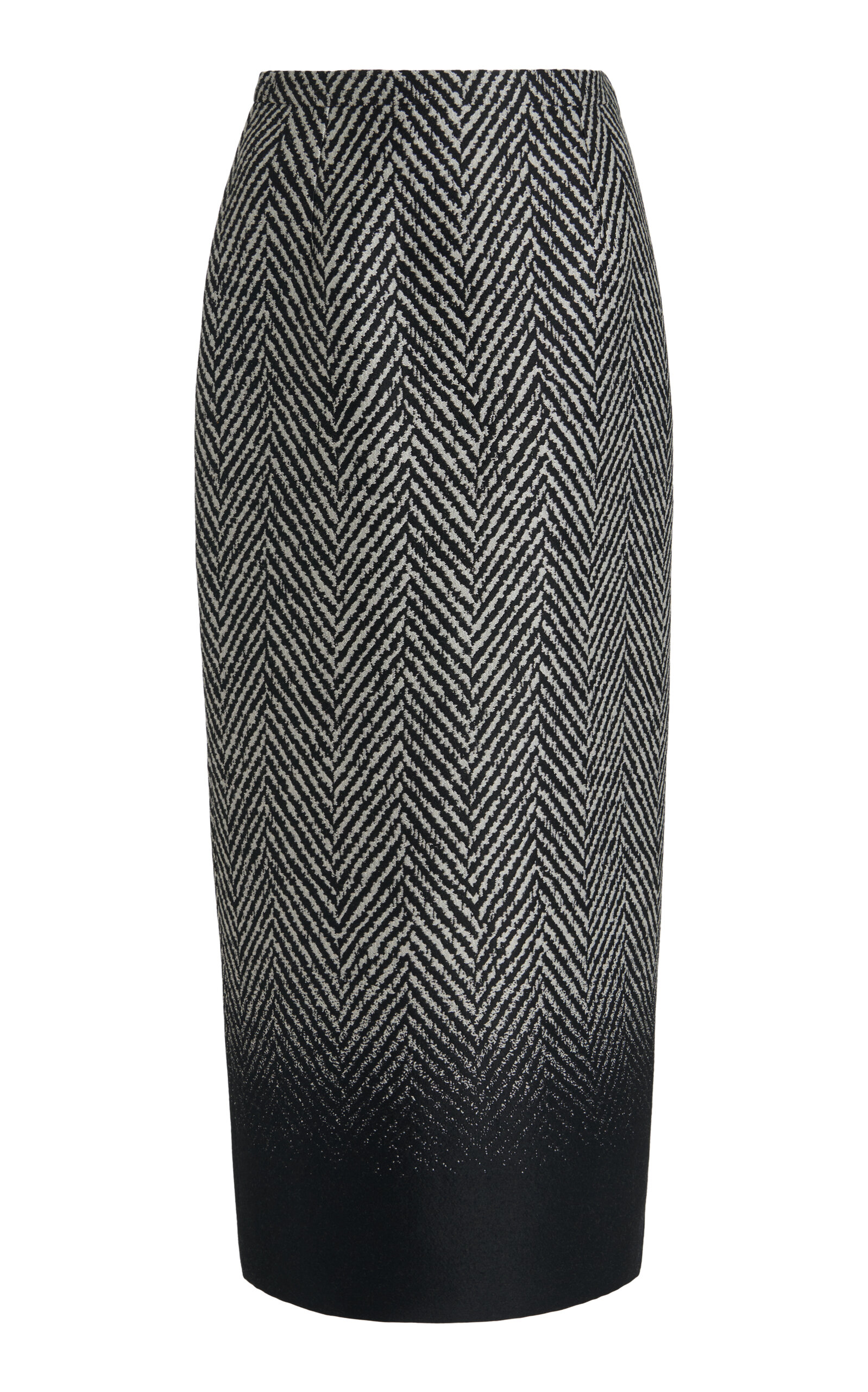 Givenchy Herringbone-Check Wool-Blend Midi Skirt