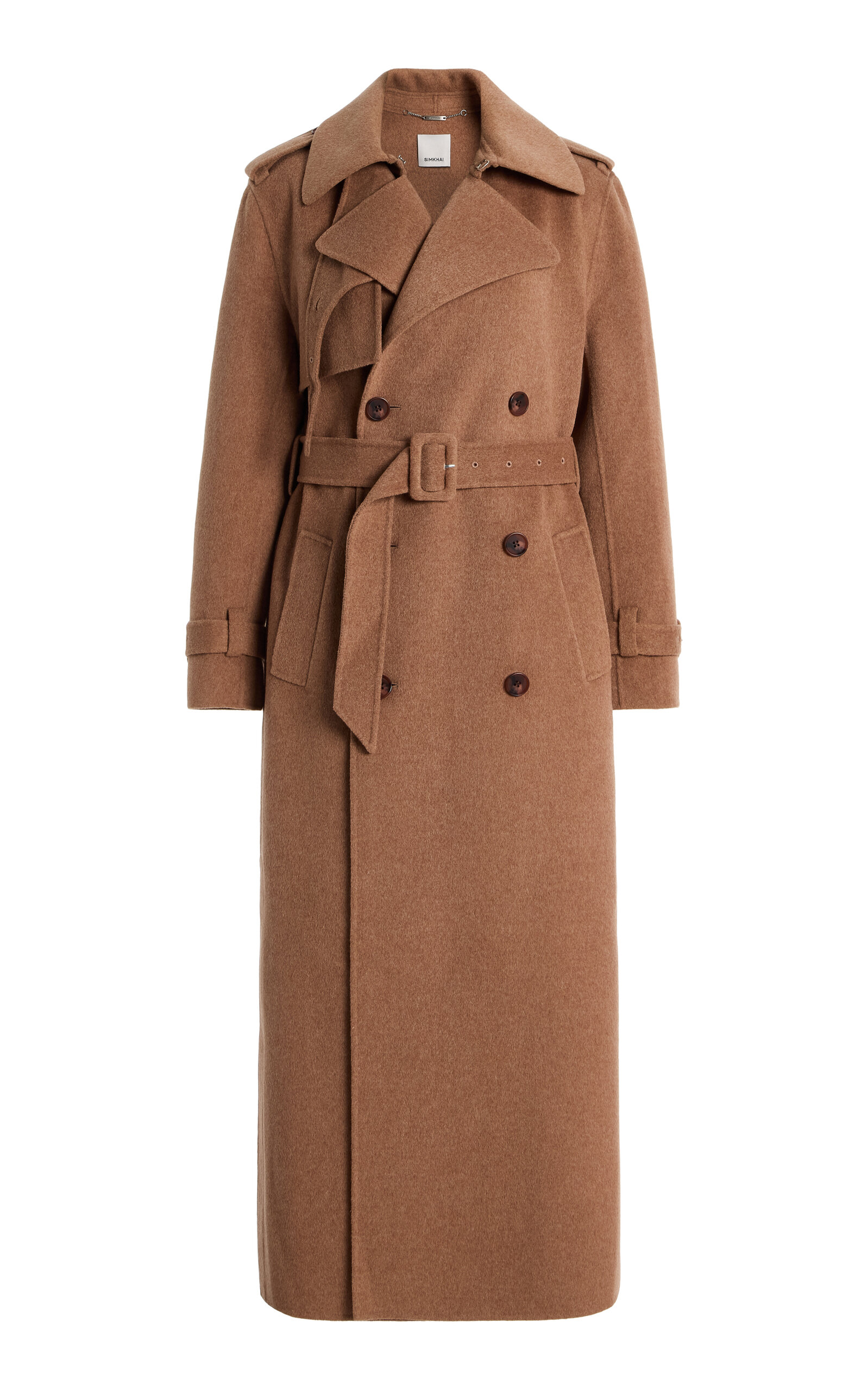 SIMKHAI Rumi Long Wool Trench Coat