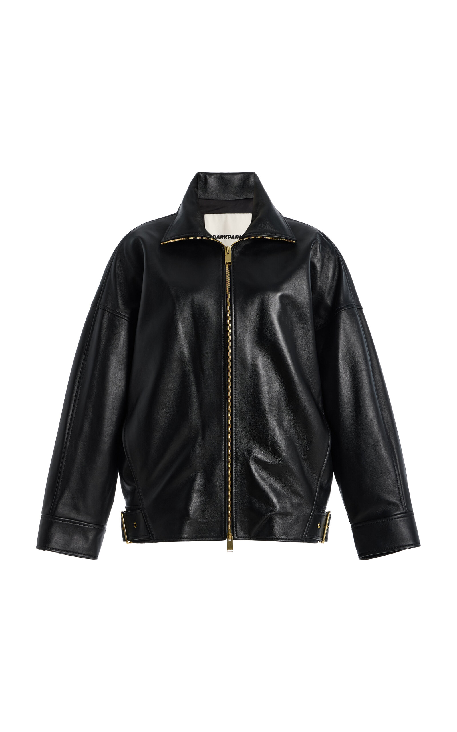 Darkpark Celine Plonge Leather Aviator Bomber Jacket In Black