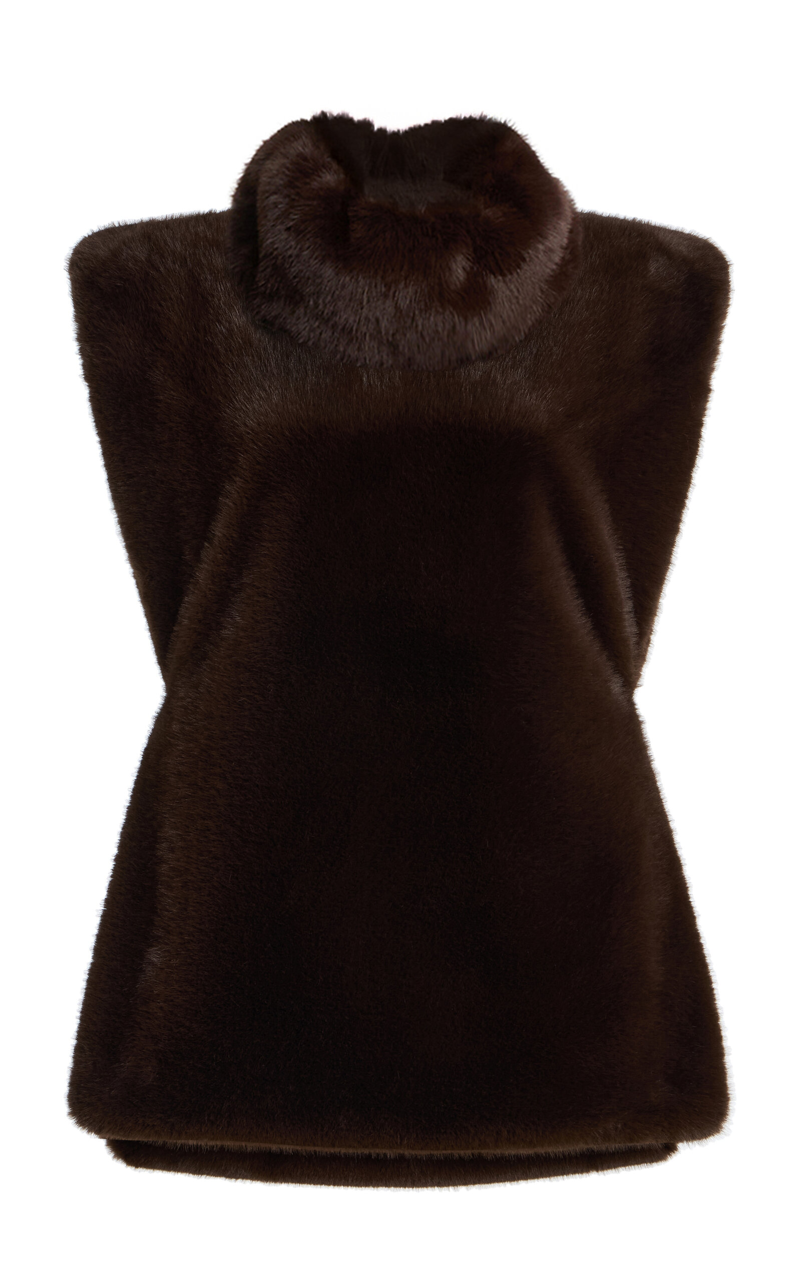 Darkpark Blue Faux Fur Gilet In Burgundy