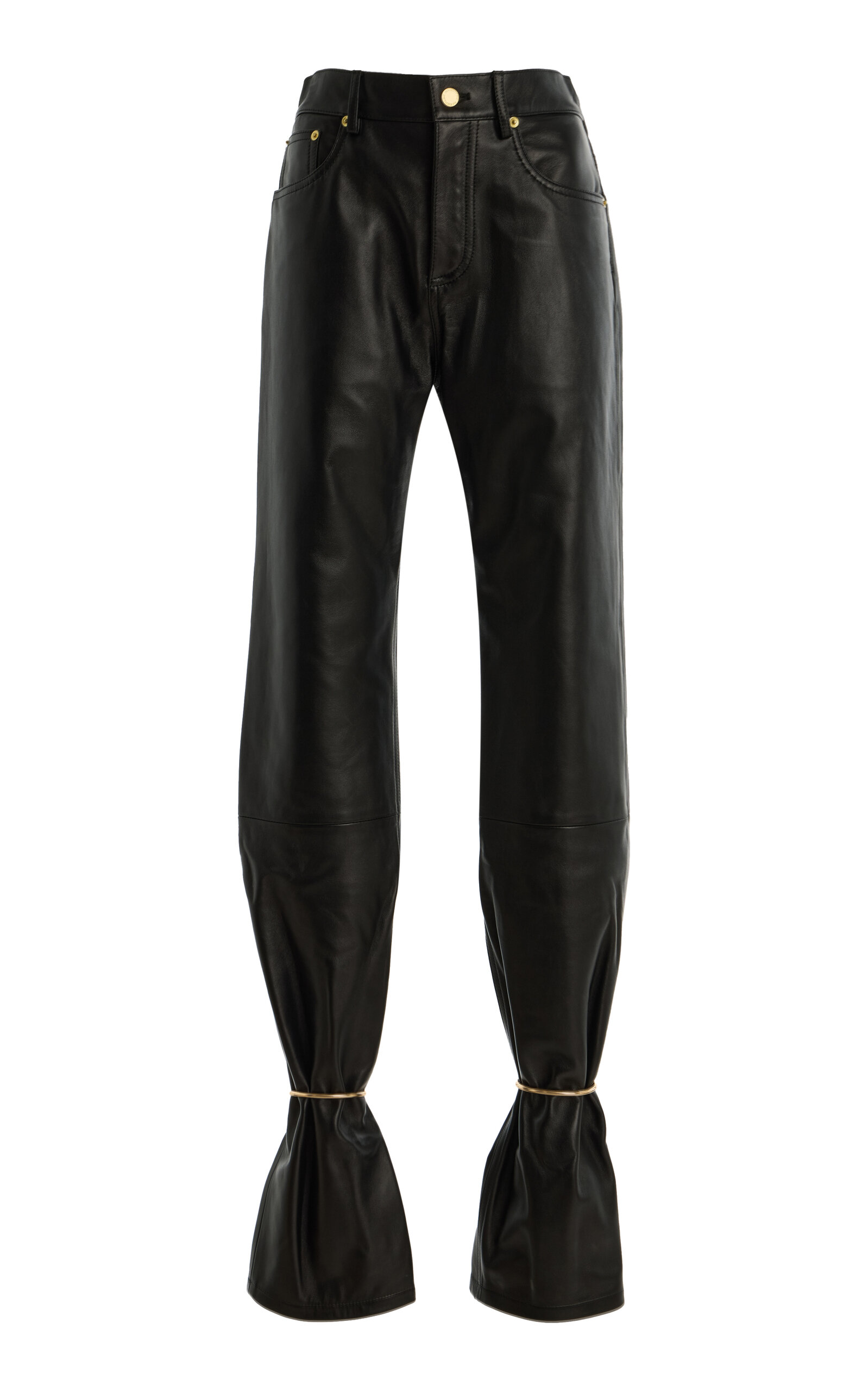 DARKPARK Marion Cuffed Plonge-Leather Straight-Leg Pants