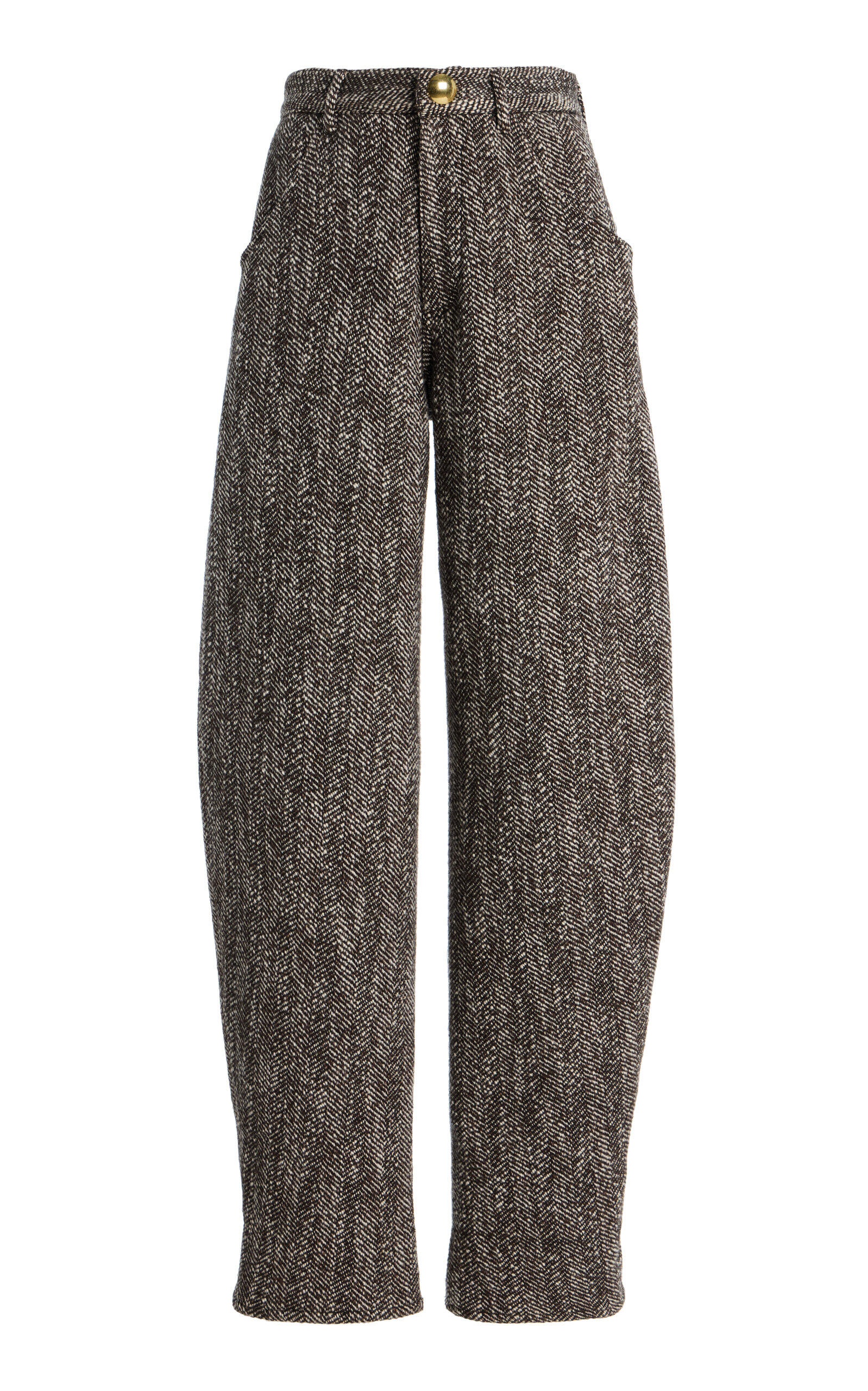 DARKPARK Khris Herringbone Cotton-Blend Barrel-Leg Pants