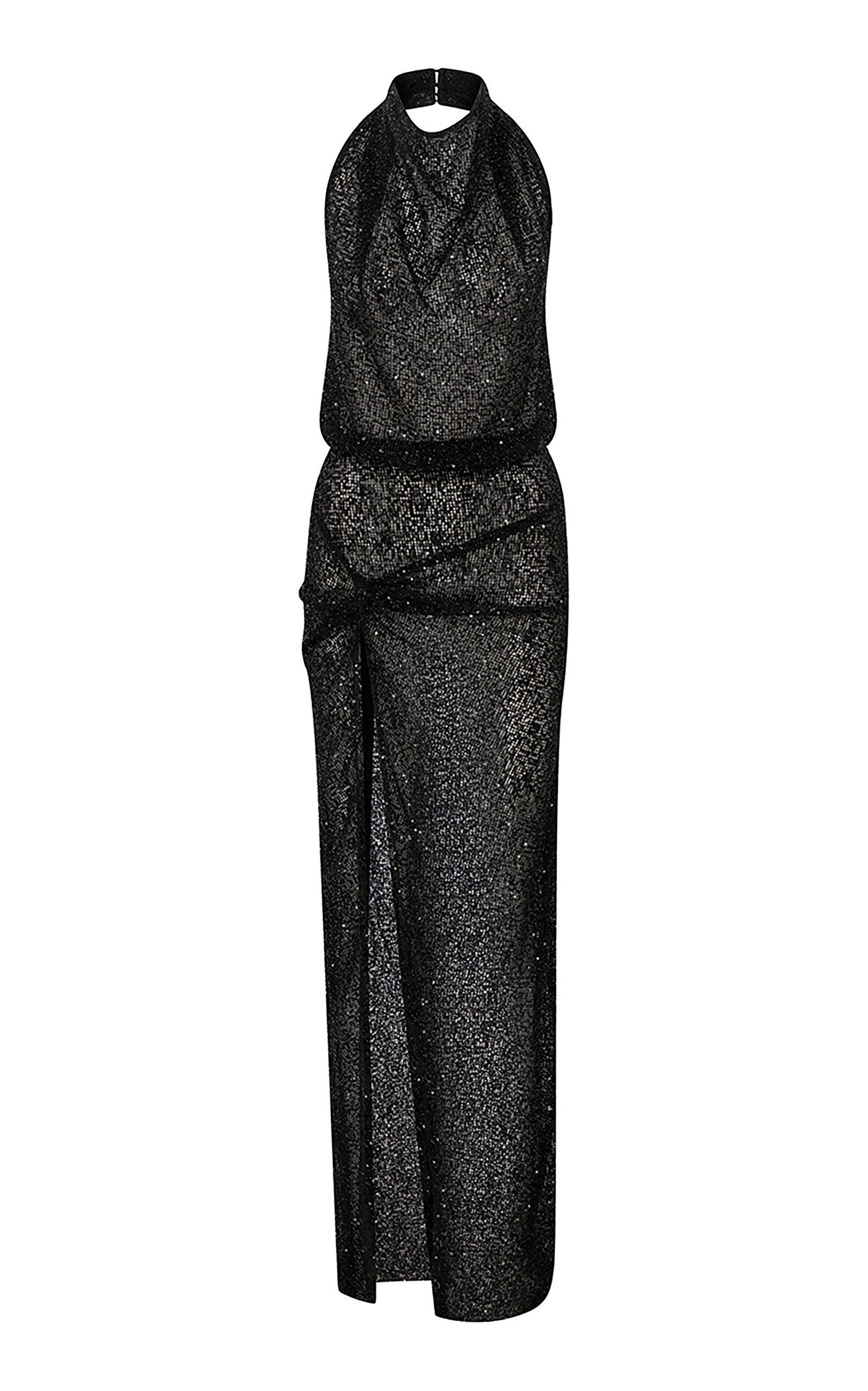 ILA. Diana Sequined Knit Maxi Halter Dress - Black