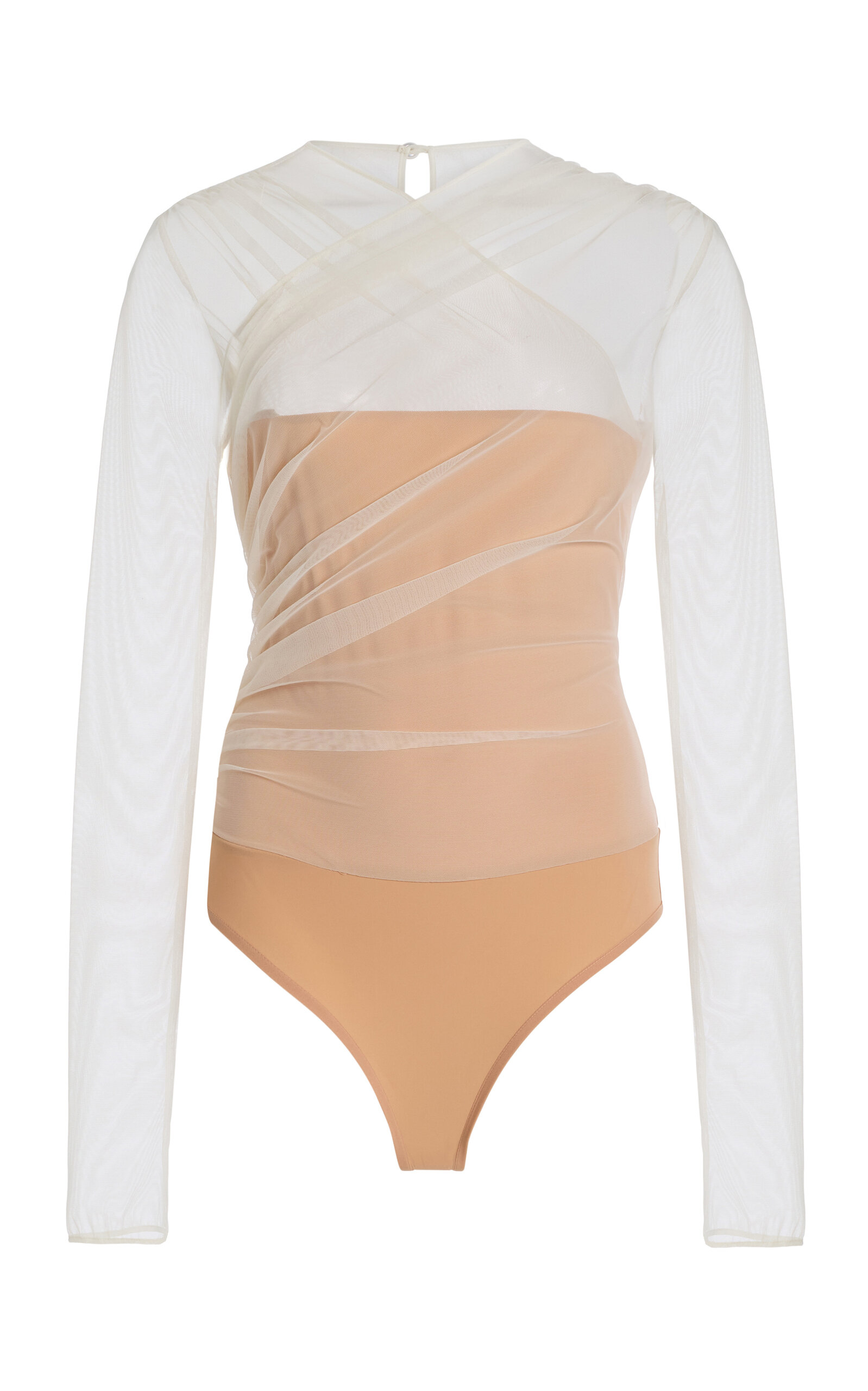 Nensi Dojaka Tulle-Layered Bodysuit - Ivory
