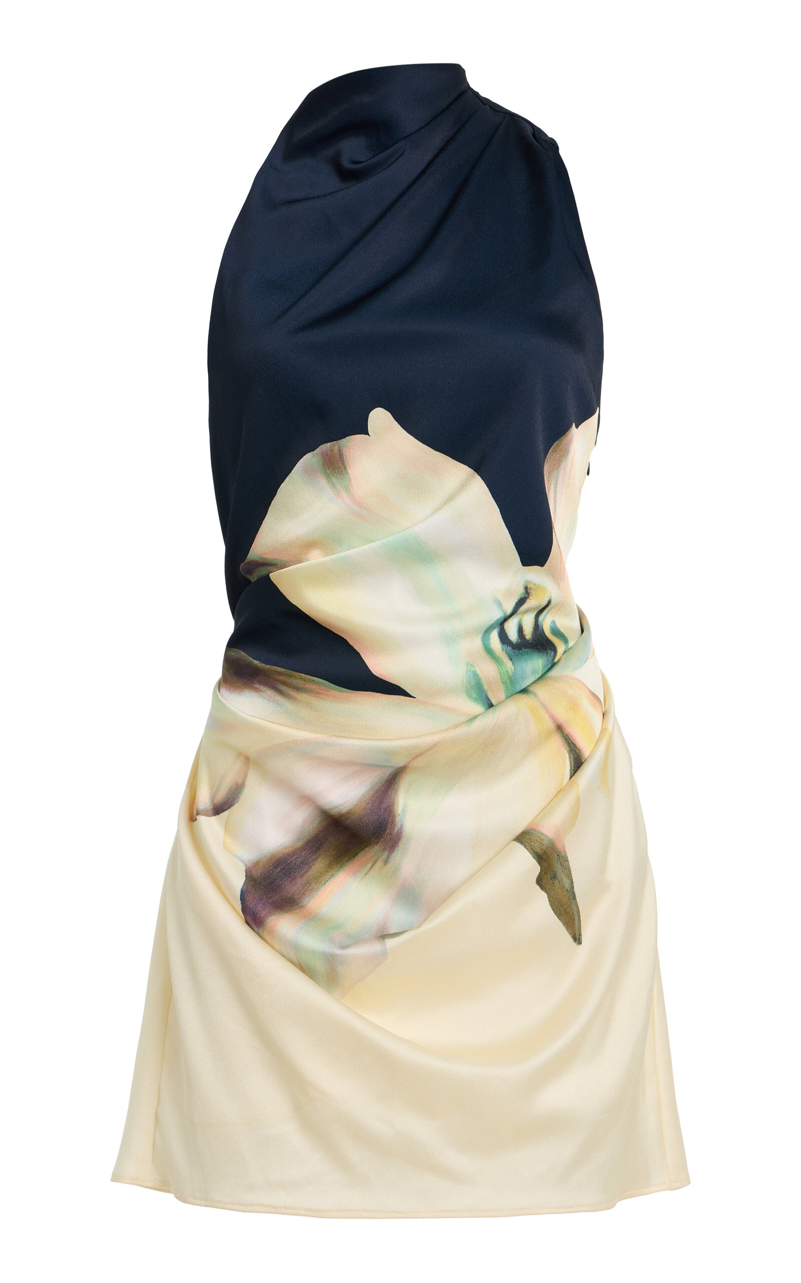 Significant Other Veronica Draped Satin Mini Dress In Blue