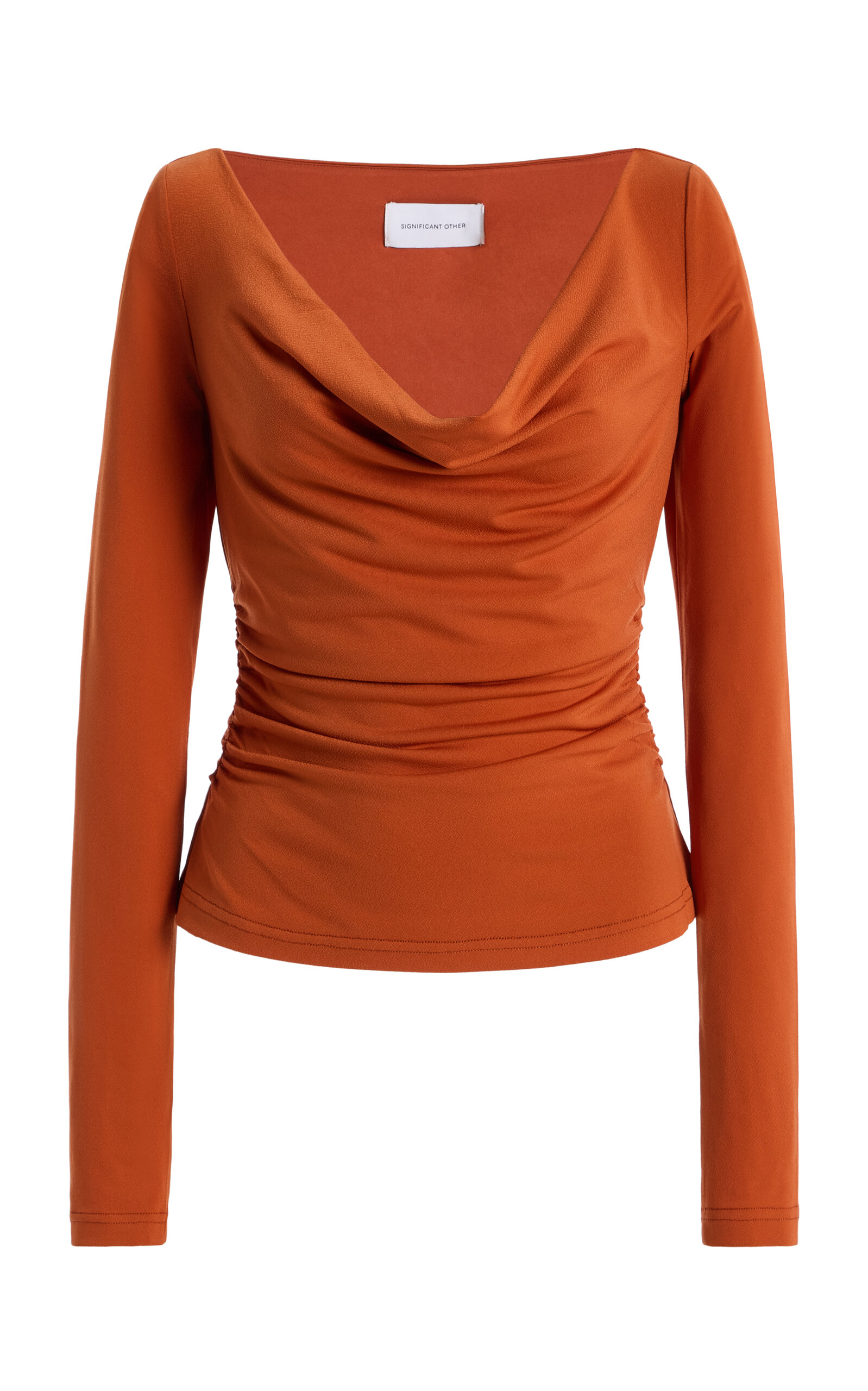 Significant Other Luisa Draped Jersey Top In Orange