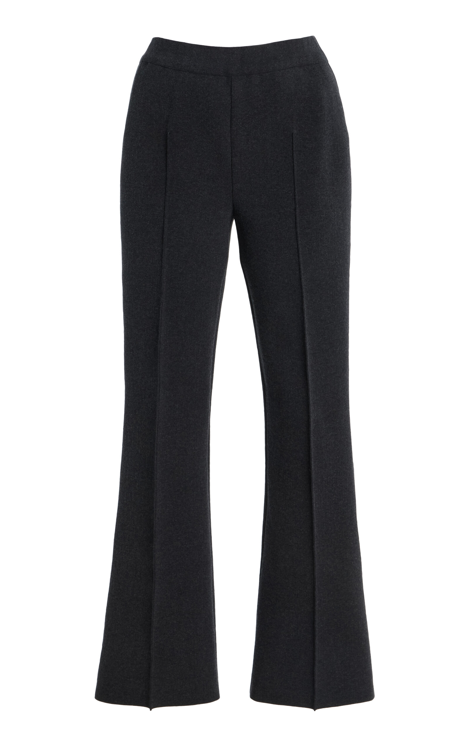 High Sport Kick Stretch-cotton Geo-knit Cropped Pants In Gray